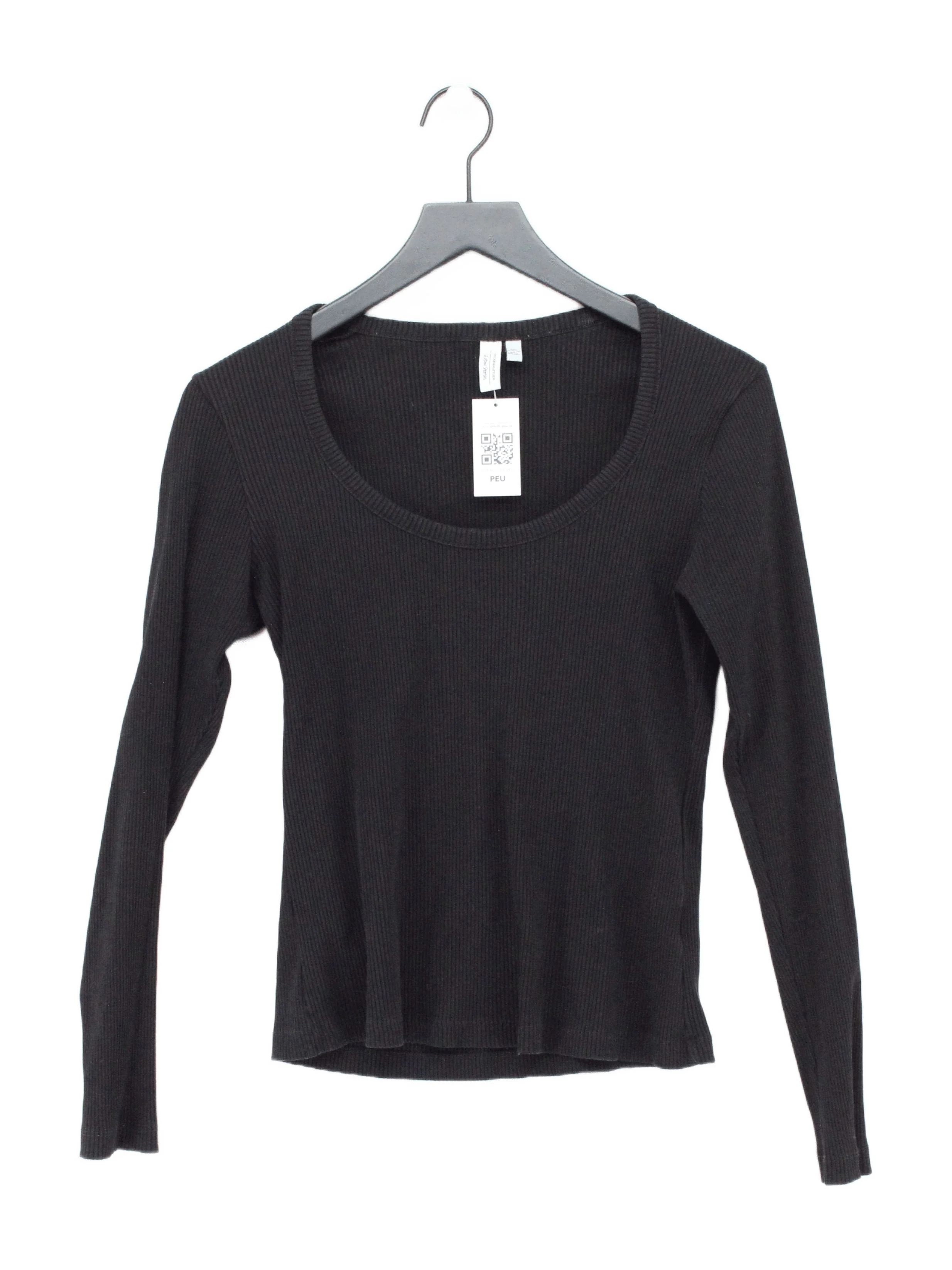 & Other Stories Women's Top L Black Cotton with Elastane Basic