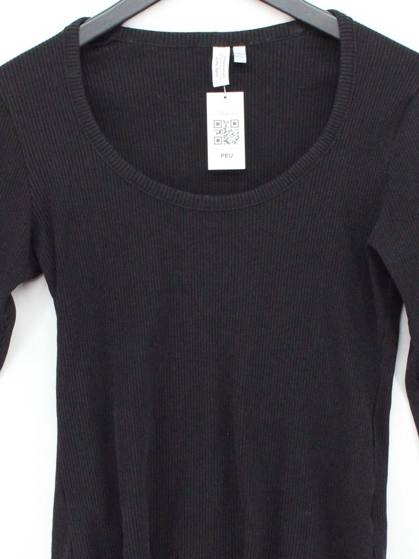 & Other Stories Women's Top L Black Cotton with Elastane Basic - Image 3