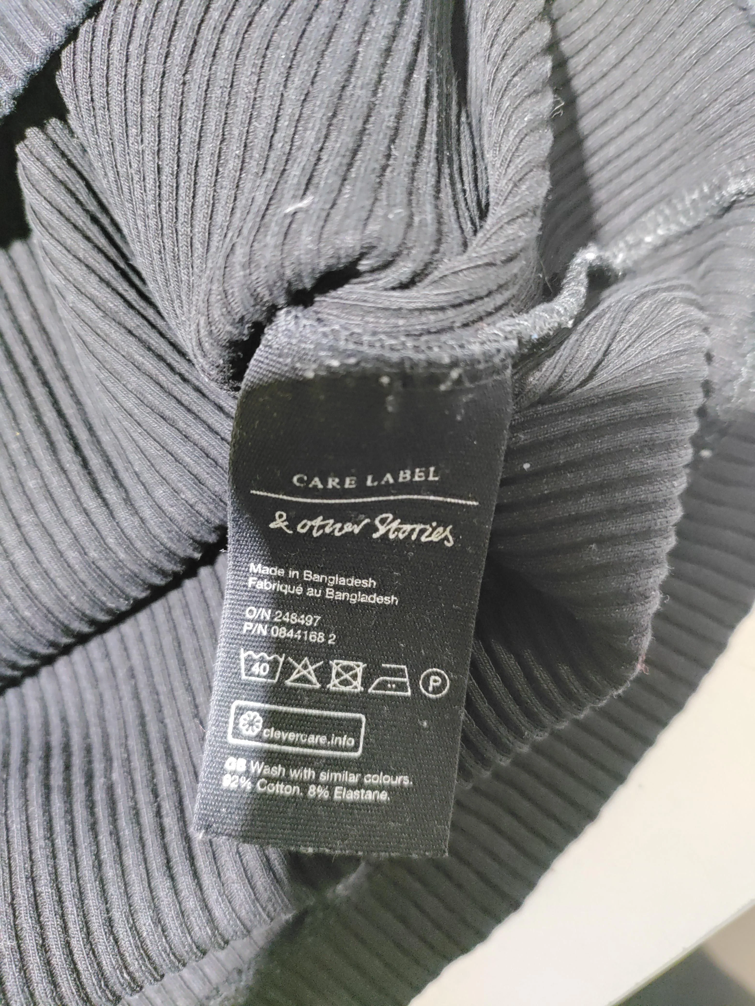 & Other Stories Women's Top L Black Cotton with Elastane Basic - Image 6