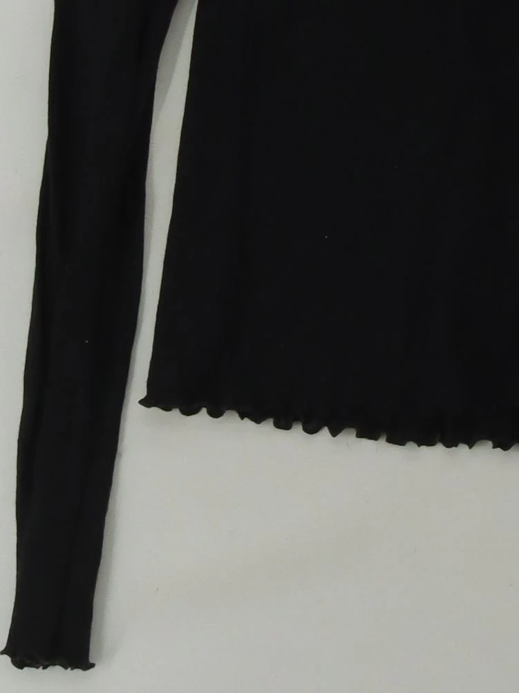 & Other Stories Women's Top M Black 100% Wool Long Sleeve Round Neck Basic - Image 4
