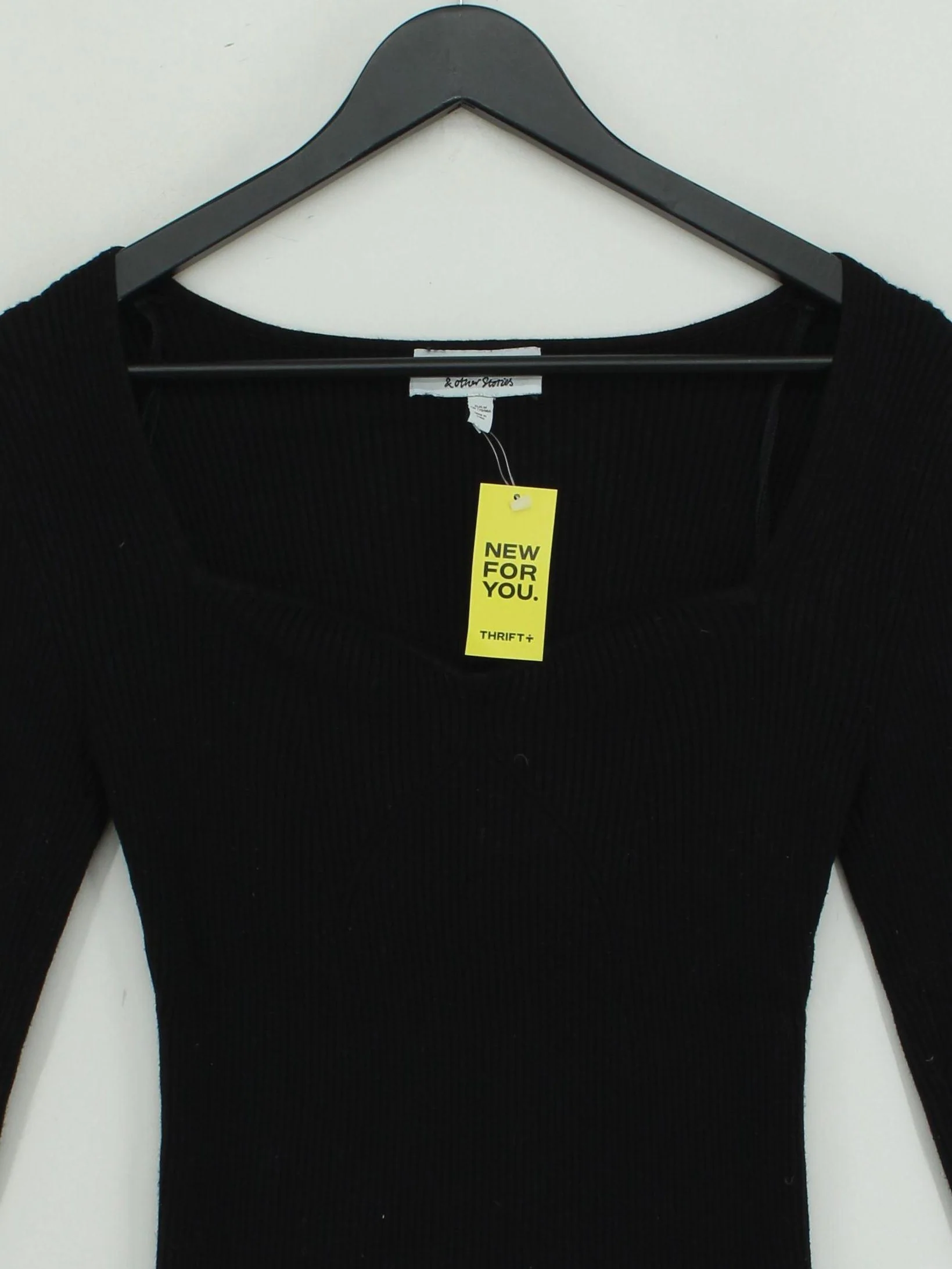 & Other Stories Women's Top M Black Viscose with Polyamide Basic - Image 3
