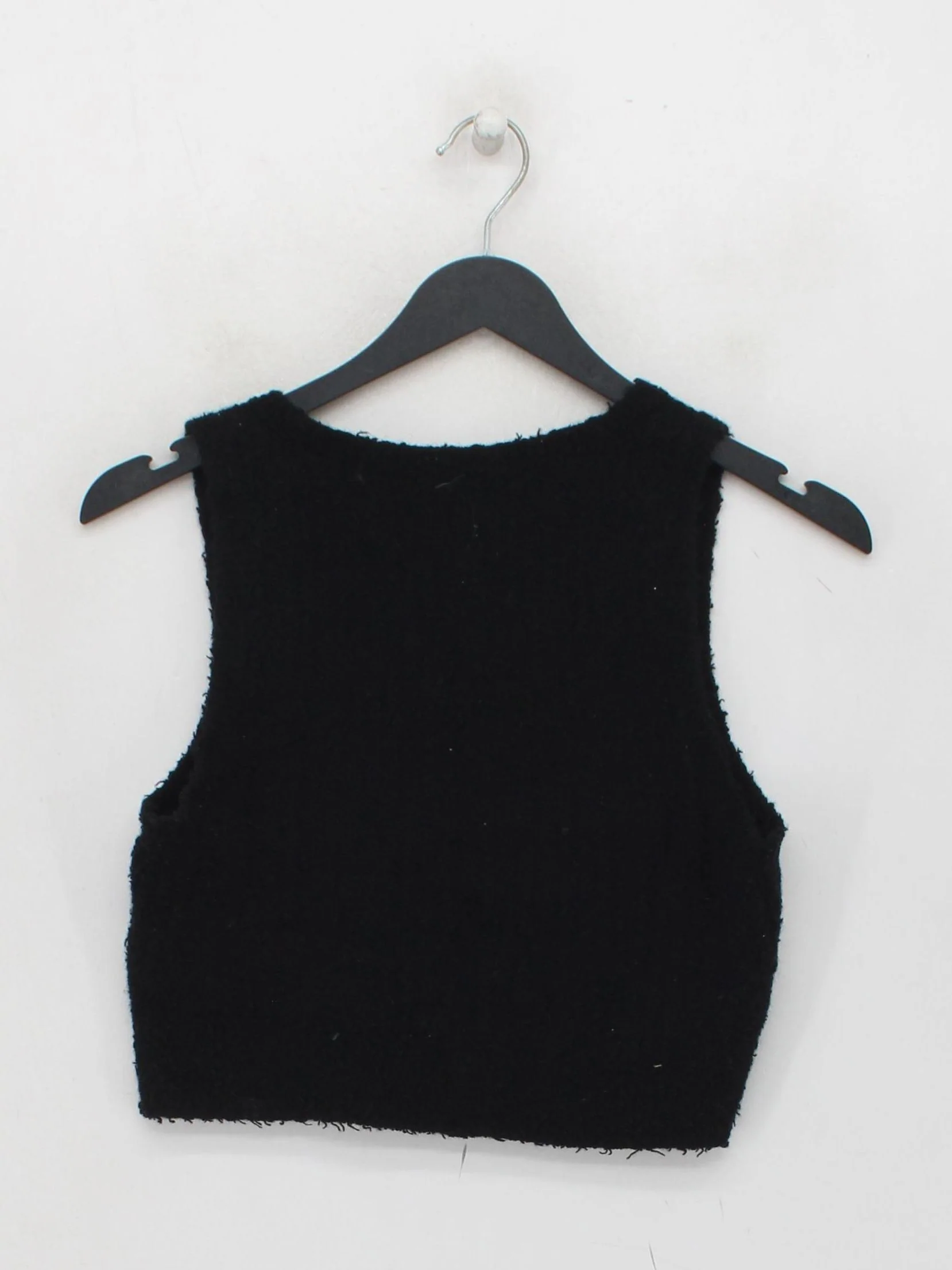 & Other Stories Women's Top M Black Wool with Polyamide Cropped - Image 2