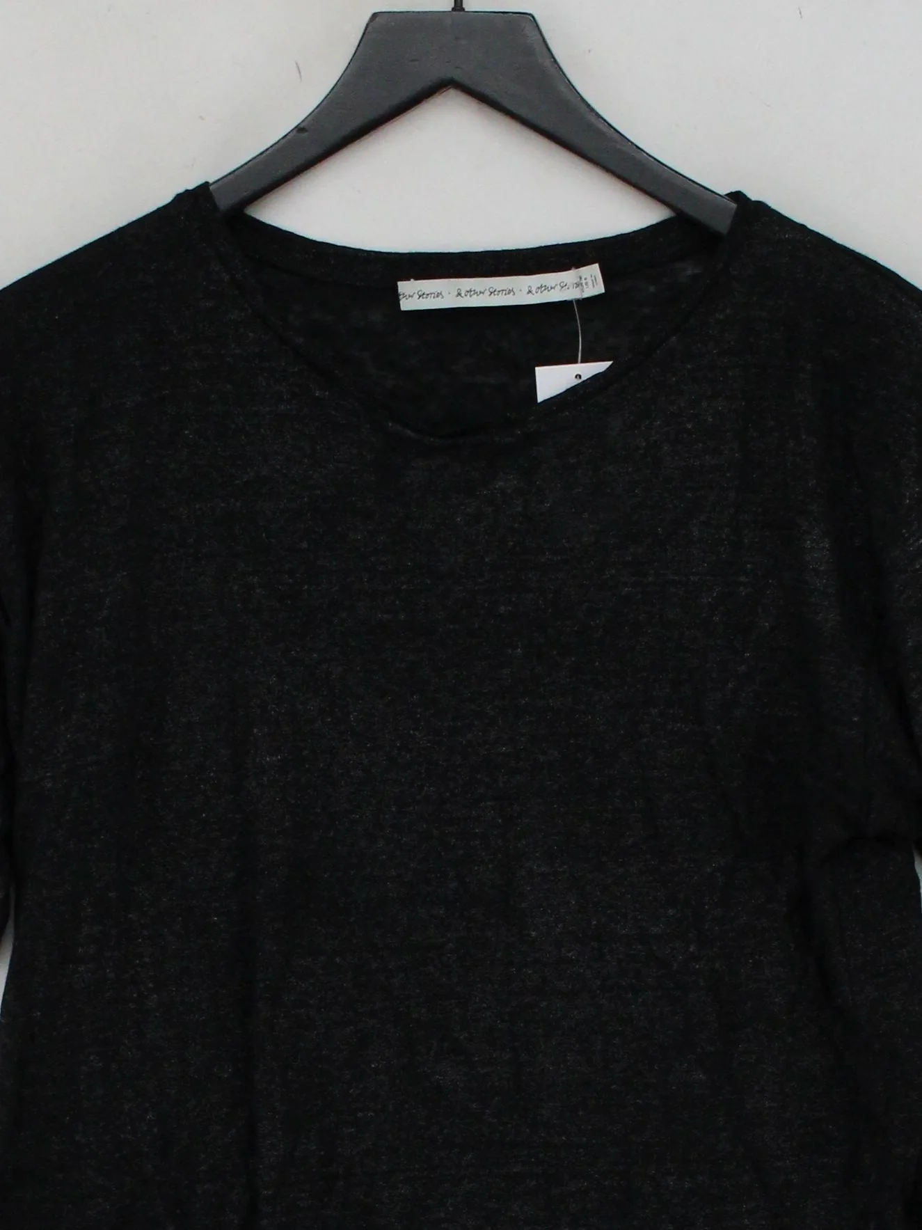& Other Stories Women's Top S Black 100% Other Short Sleeve Round Neck Basic - Image 3