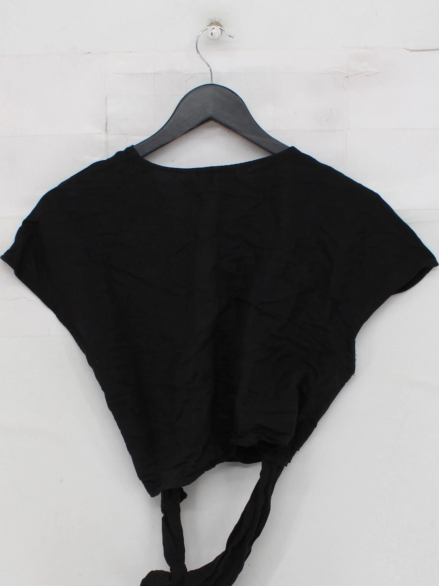 & Other Stories Women's Top S Black Linen with Viscose Cropped - Image 2