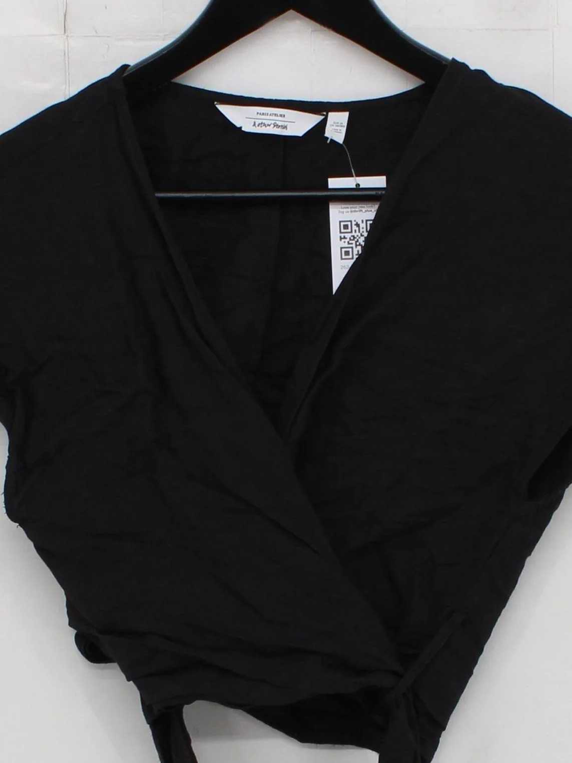 & Other Stories Women's Top S Black Linen with Viscose Cropped - Image 3