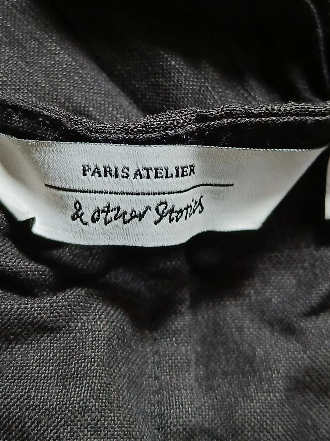 & Other Stories Women's Top S Black Linen with Viscose Cropped - Image 5