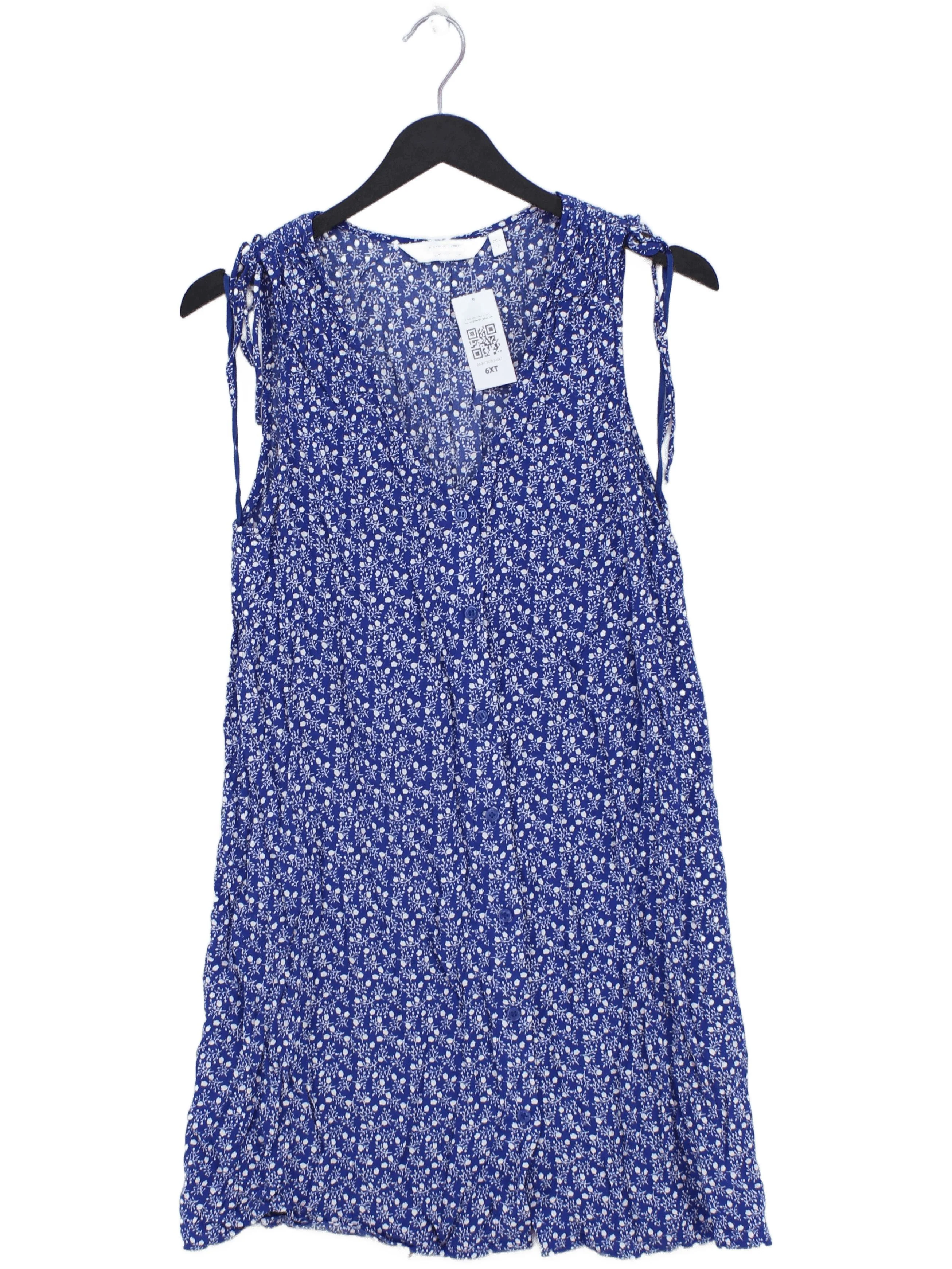 & Other Stories Women's Top S Blue Floral 100% Viscose Sleeveless V-Neck Basic