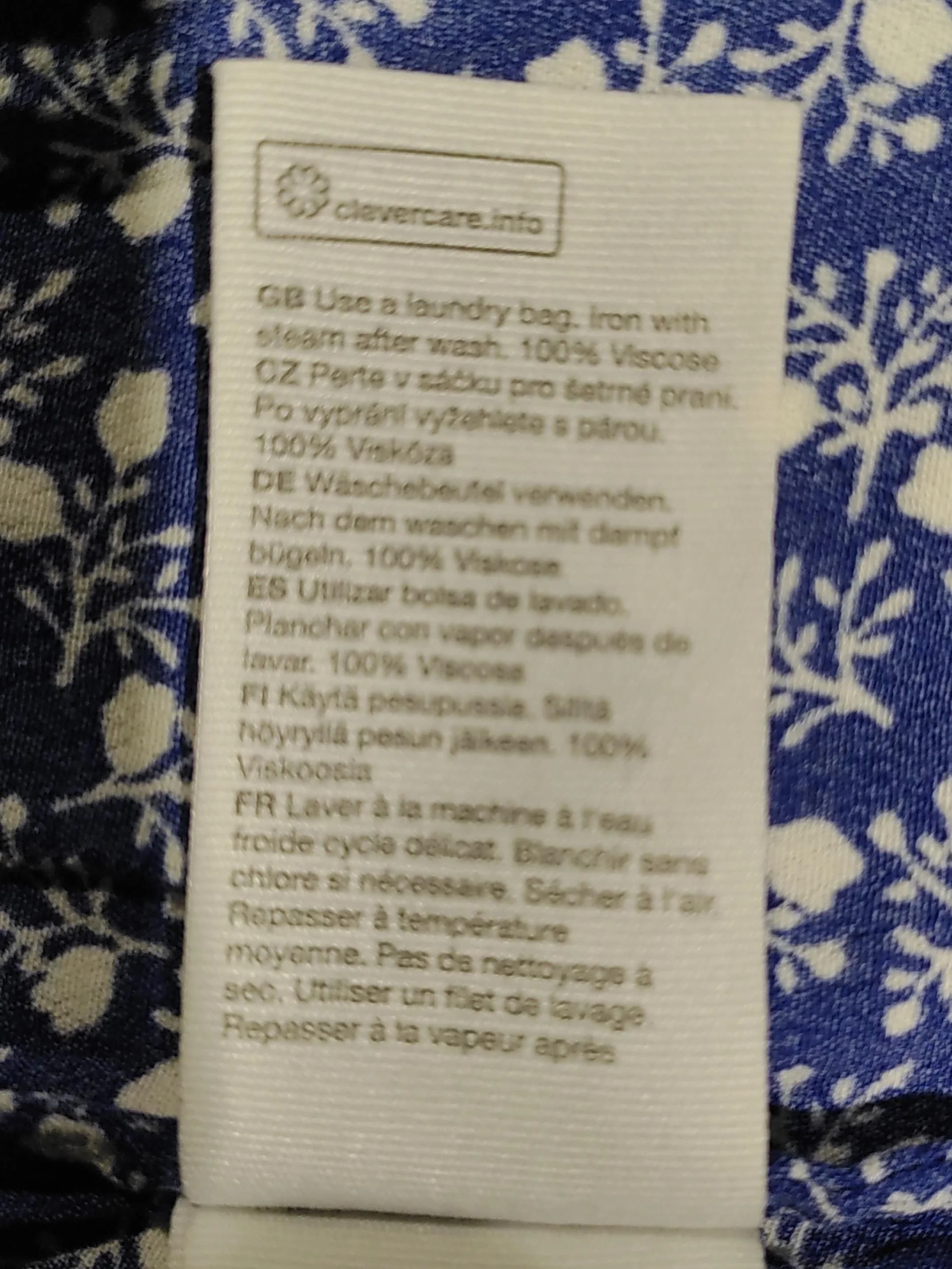 & Other Stories Women's Top S Blue Floral 100% Viscose Sleeveless V-Neck Basic - Image 6