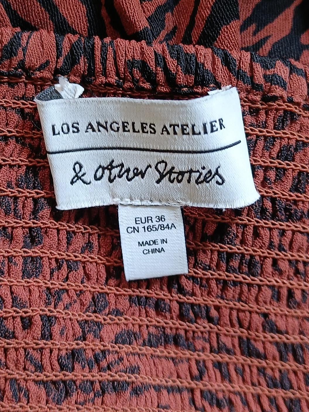 & Other Stories Women's Top S Brown 100% Viscose Cropped - Image 5