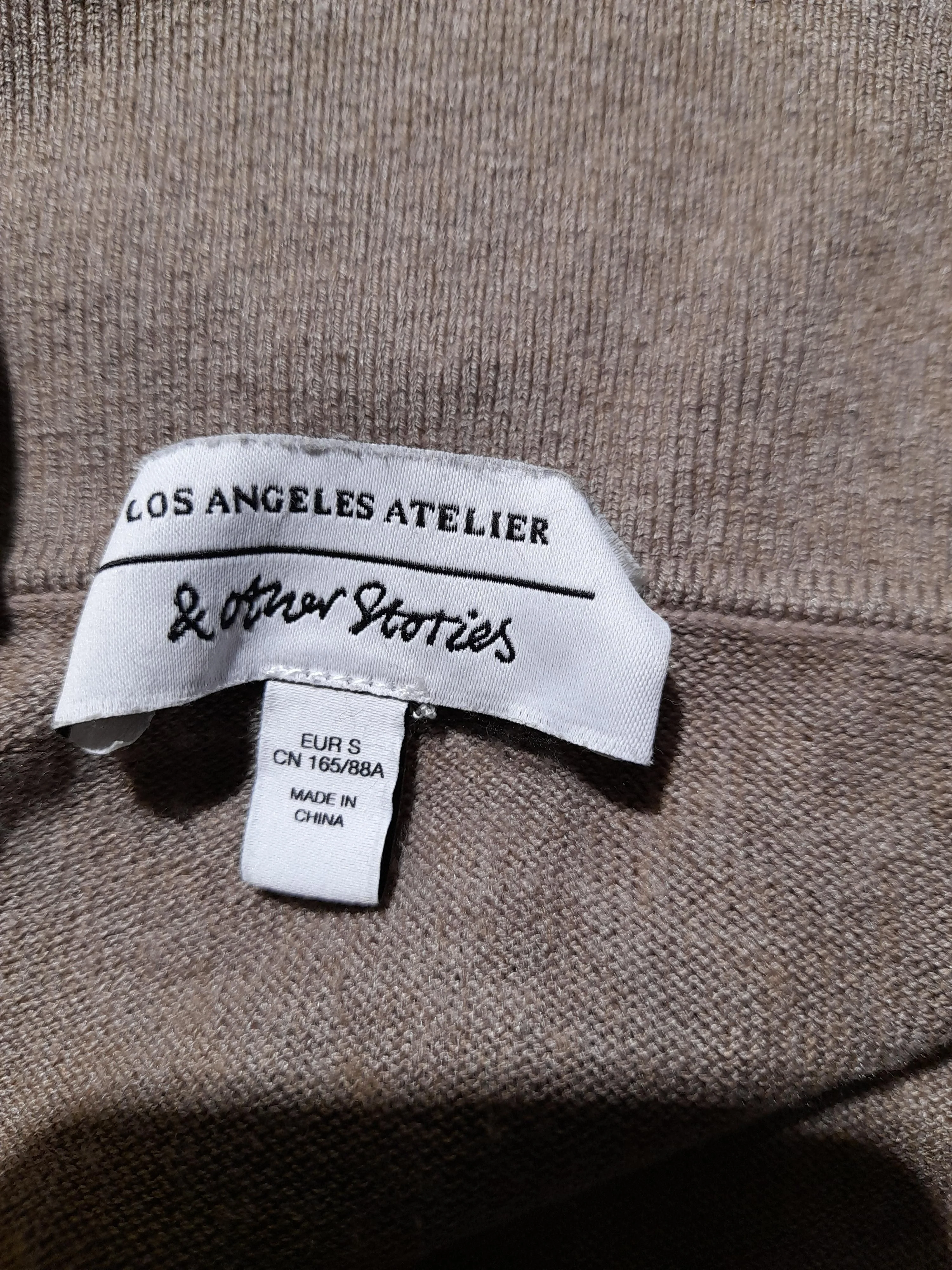 & Other Stories Women's Top S Brown Rayon with Polyamide, Silk, Wool Basic - Image 5