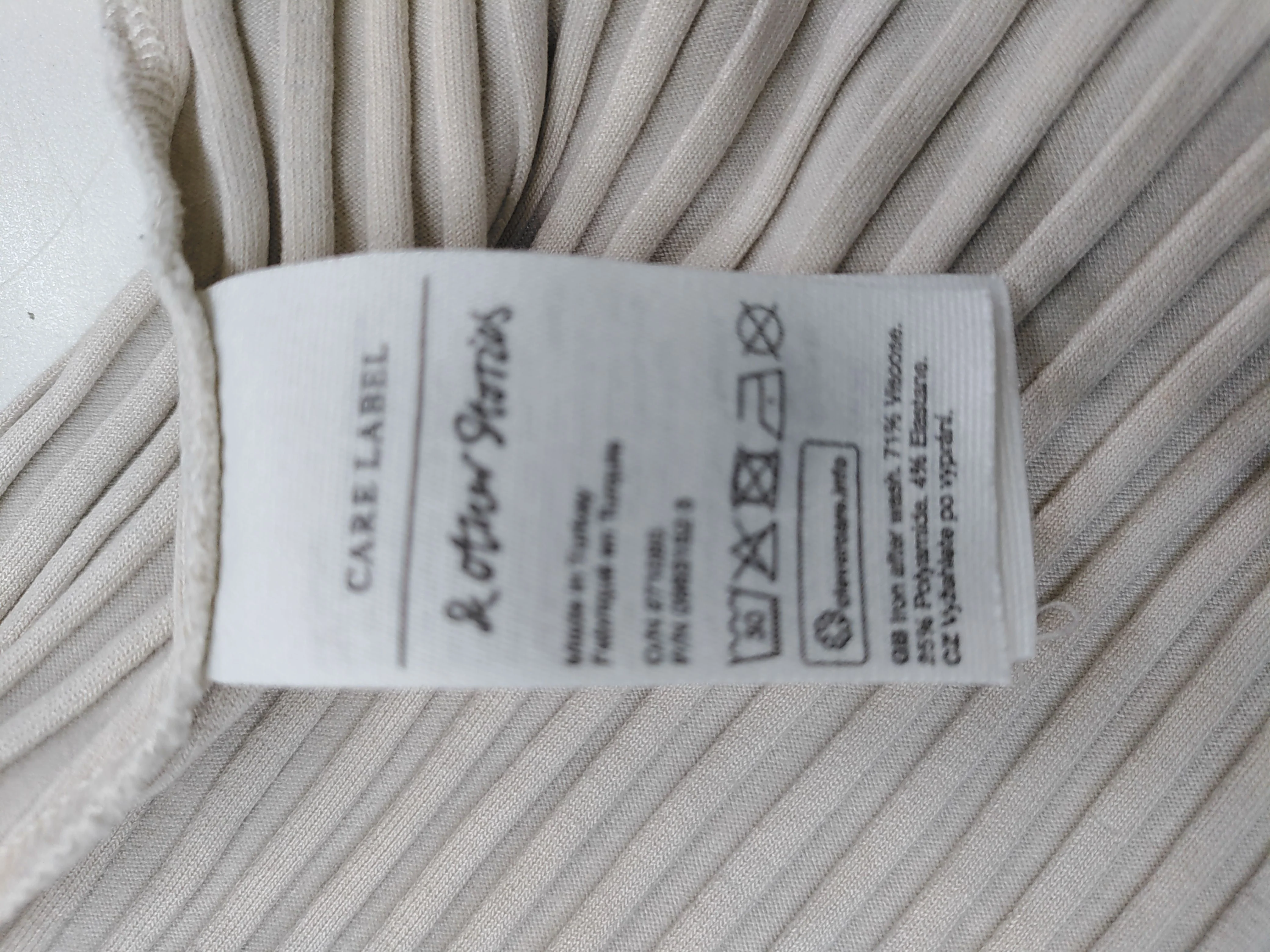 & Other Stories Women's Top S Cream Viscose with Polyamide, Elastane Basic - Image 6