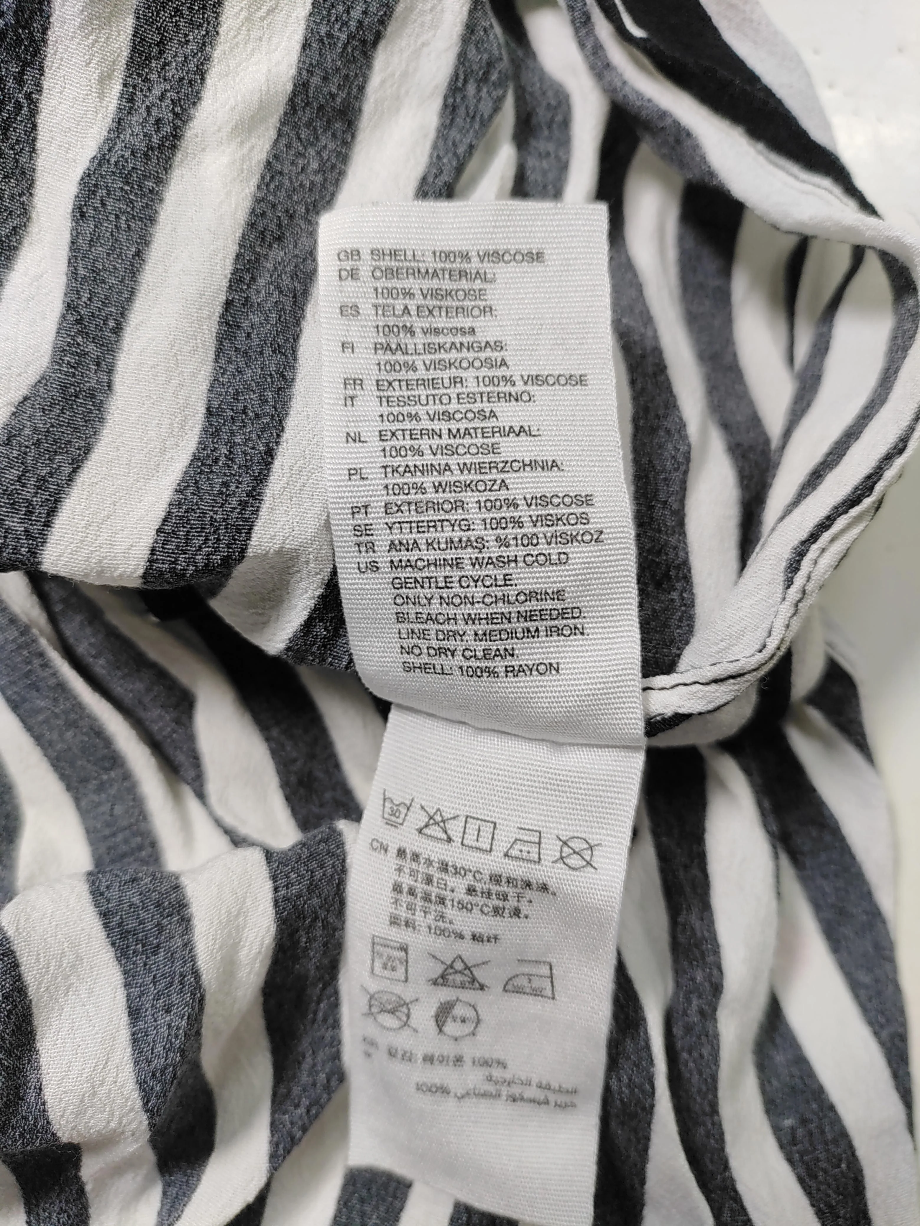 & Other Stories Women's Top S Multi Striped 100% Viscose Sleeveless V-Neck Basic - Image 6