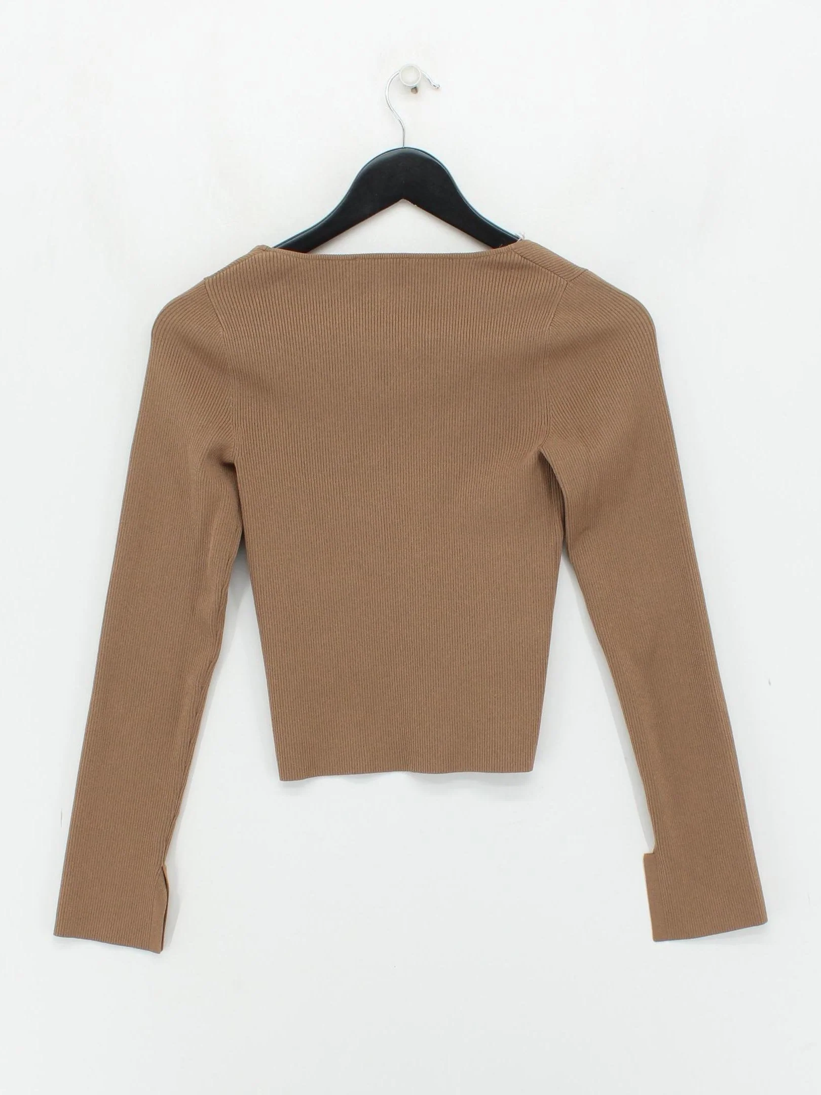 & Other Stories Women's Top S Tan Acetate with Polyamide, Elastane Basic - Image 2