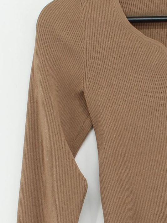& Other Stories Women's Top S Tan Acetate with Polyamide, Elastane Basic - Image 4