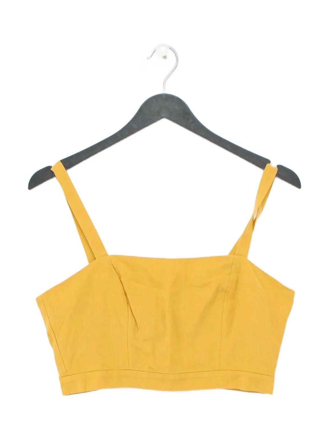 & Other Stories Women's Top UK 10 Gold Lyocell Modal with Cotton Cropped