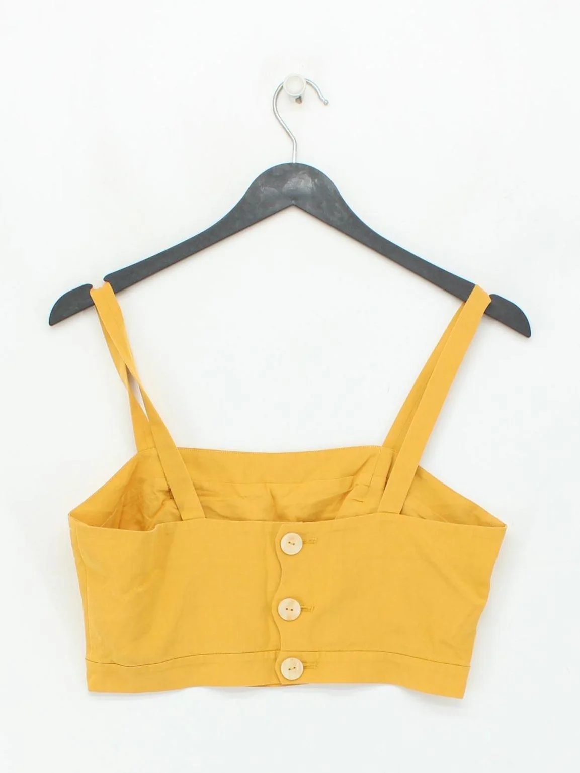 & Other Stories Women's Top UK 10 Gold Lyocell Modal with Cotton Cropped - Image 2