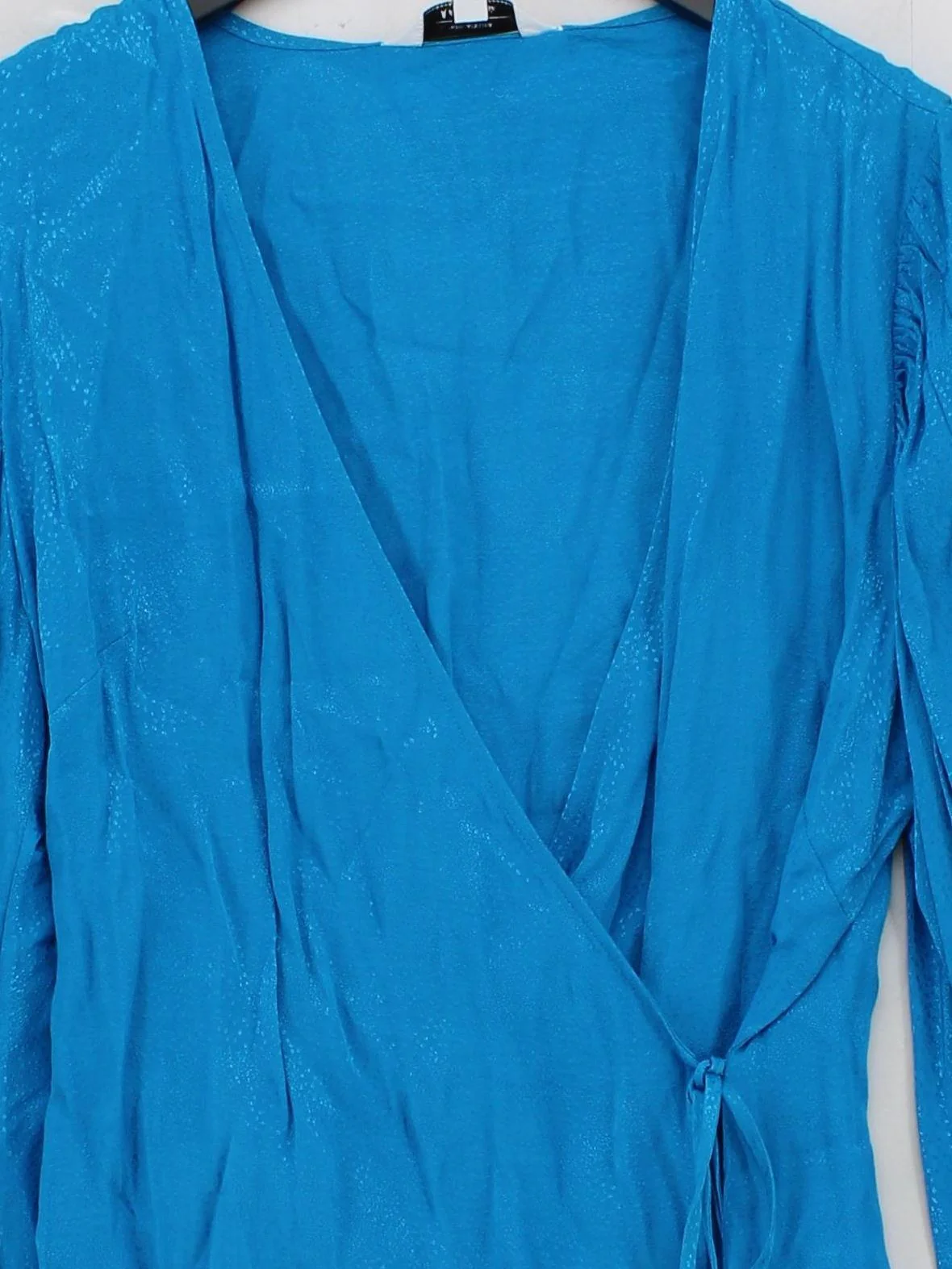 & Other Stories Women's Top UK 14 Blue 100% Viscose Long Sleeve V-Neck Basic - Image 3