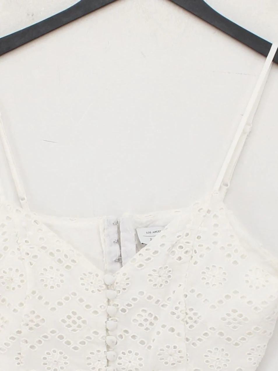 & Other Stories Women's Top UK 14 White 100% Cotton Sleeveless V-Neck Cropped - Image 3