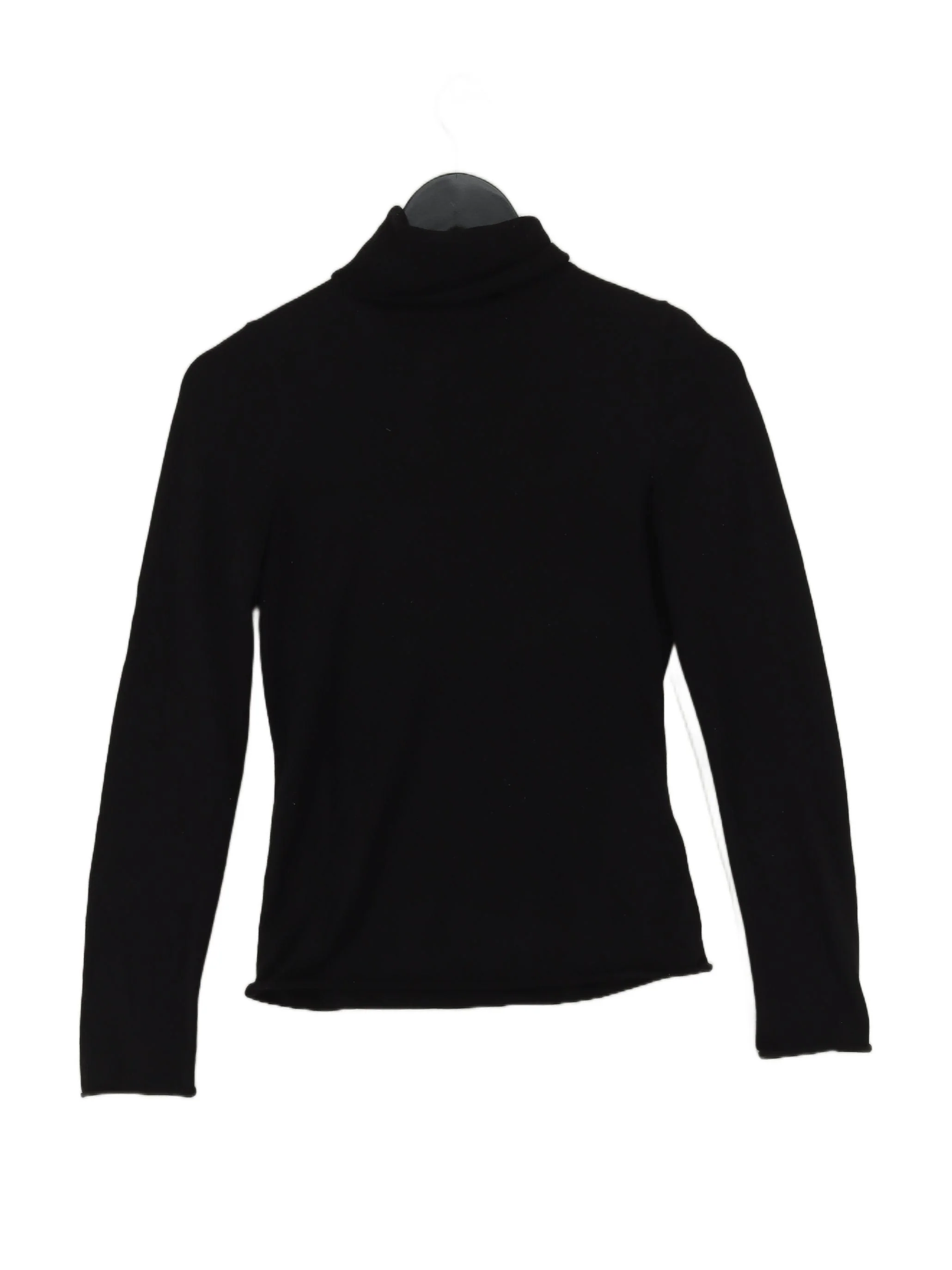 & Other Stories Women's Top XS Black 100% Wool Long Sleeve High Neck Basic