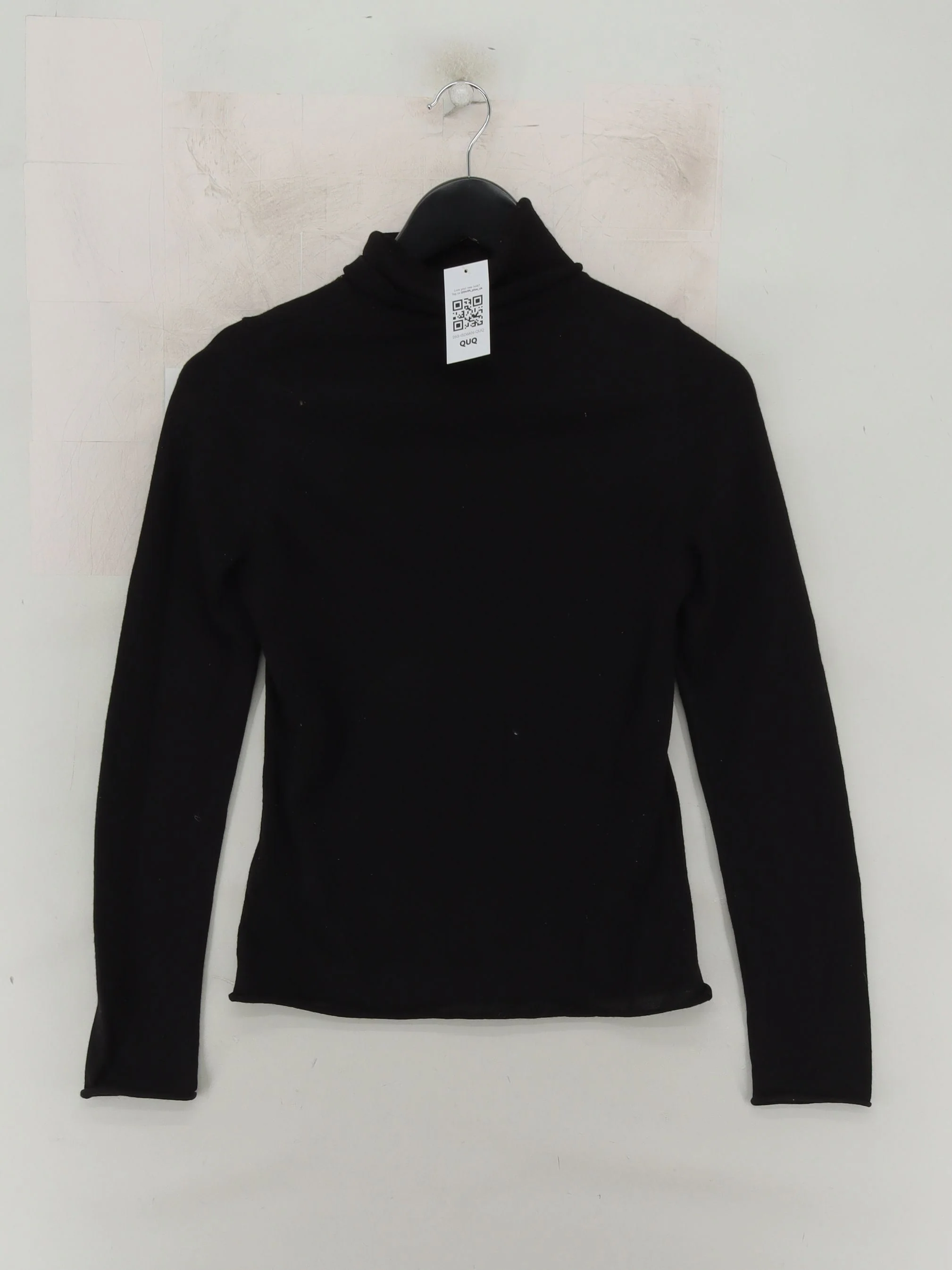 & Other Stories Women's Top XS Black 100% Wool Long Sleeve High Neck Basic - Image 2
