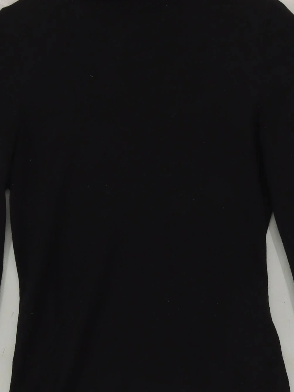 & Other Stories Women's Top XS Black 100% Wool Long Sleeve High Neck Basic - Image 3