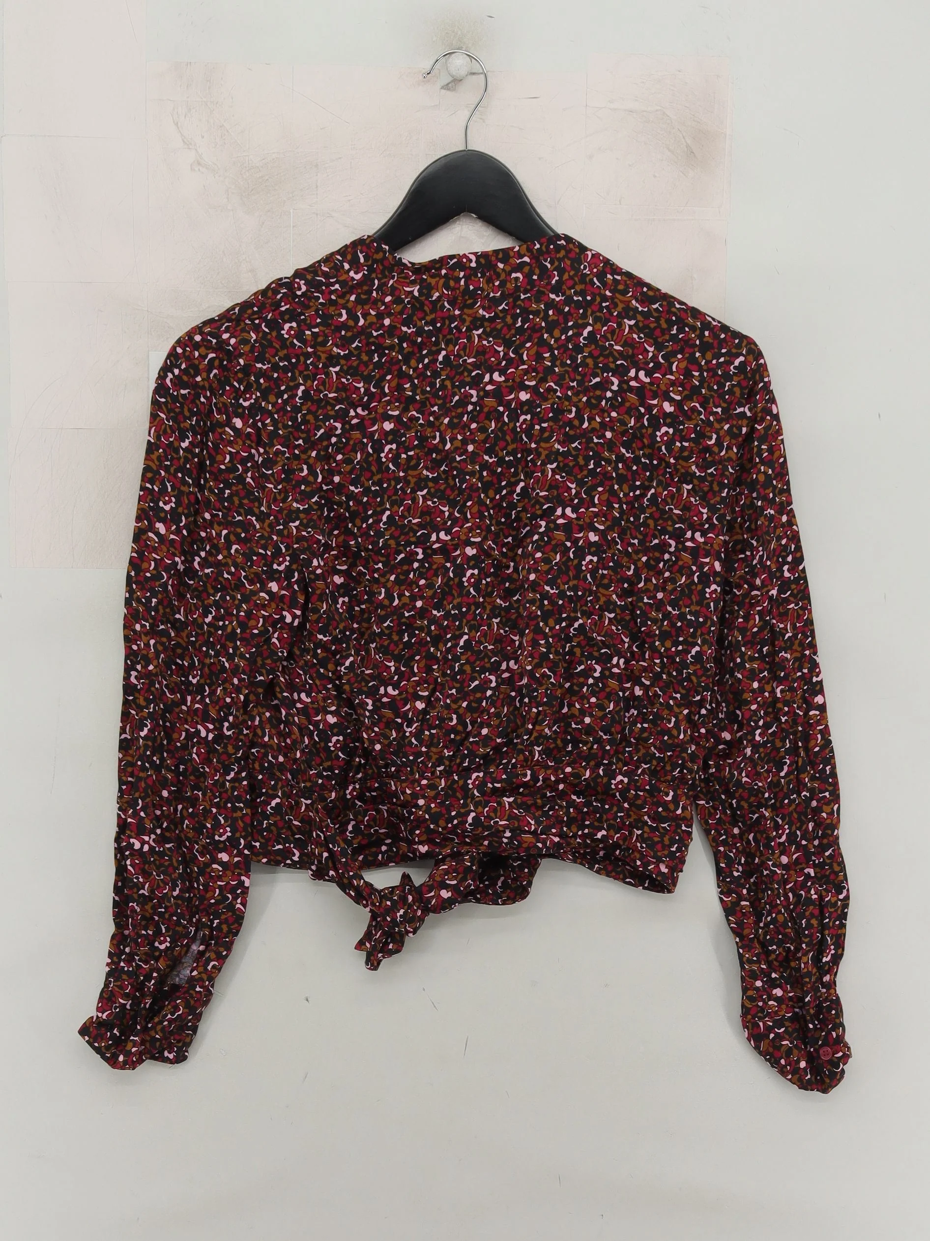 & Other Stories Women's Top XS Multi 100% Viscose Long Sleeve V-Neck Cropped - Image 2