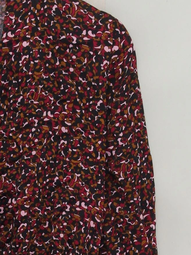 & Other Stories Women's Top XS Multi 100% Viscose Long Sleeve V-Neck Cropped - Image 4
