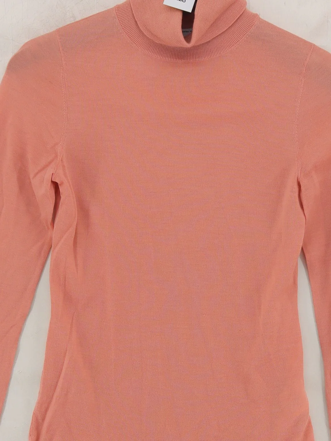 & Other Stories Women's Top XS Tan 100% Wool Long Sleeve High Neck Basic - Image 3
