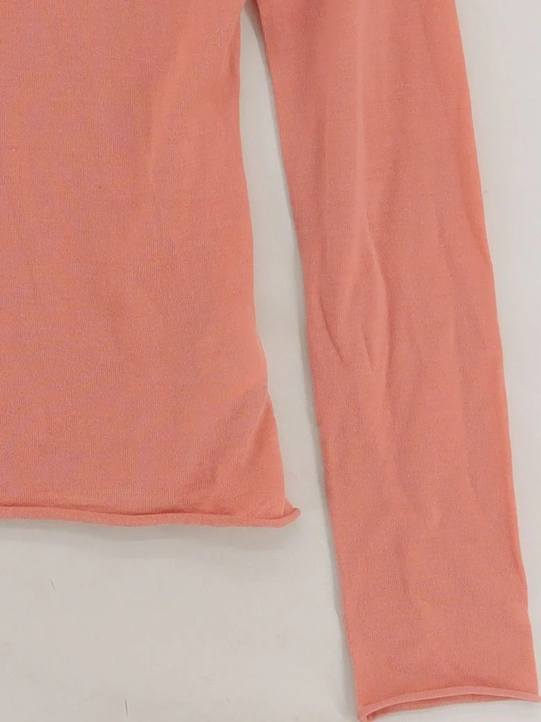 & Other Stories Women's Top XS Tan 100% Wool Long Sleeve High Neck Basic - Image 4
