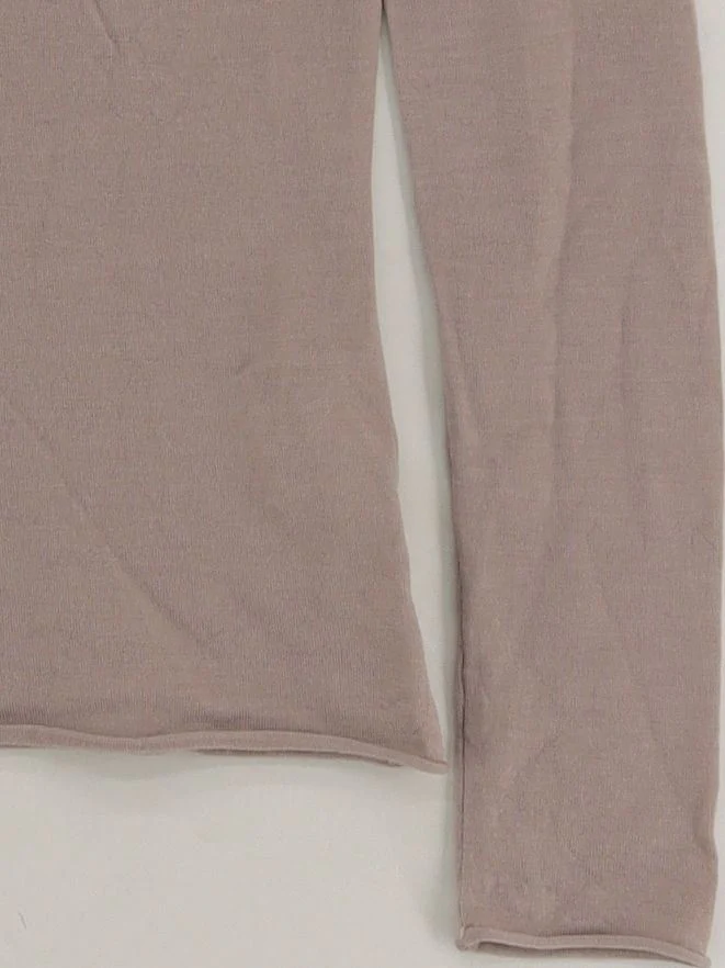 & Other Stories Women's Top XS Tan 100% Wool Long Sleeve High Neck Basic - Image 4