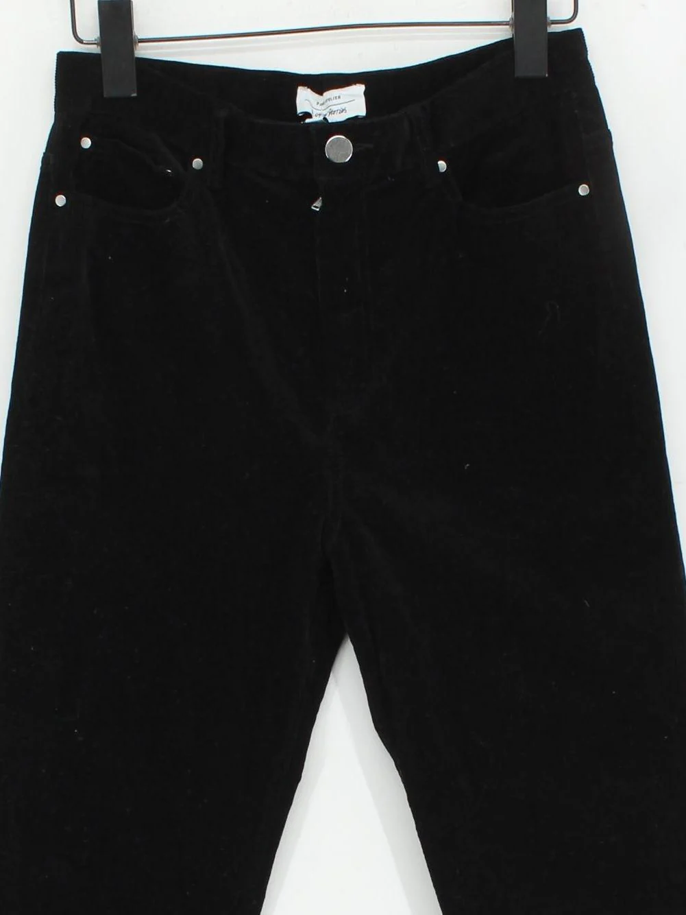 & Other Stories Women's Trousers UK 10 Black Cotton with Elastane Flared Chino - Image 3