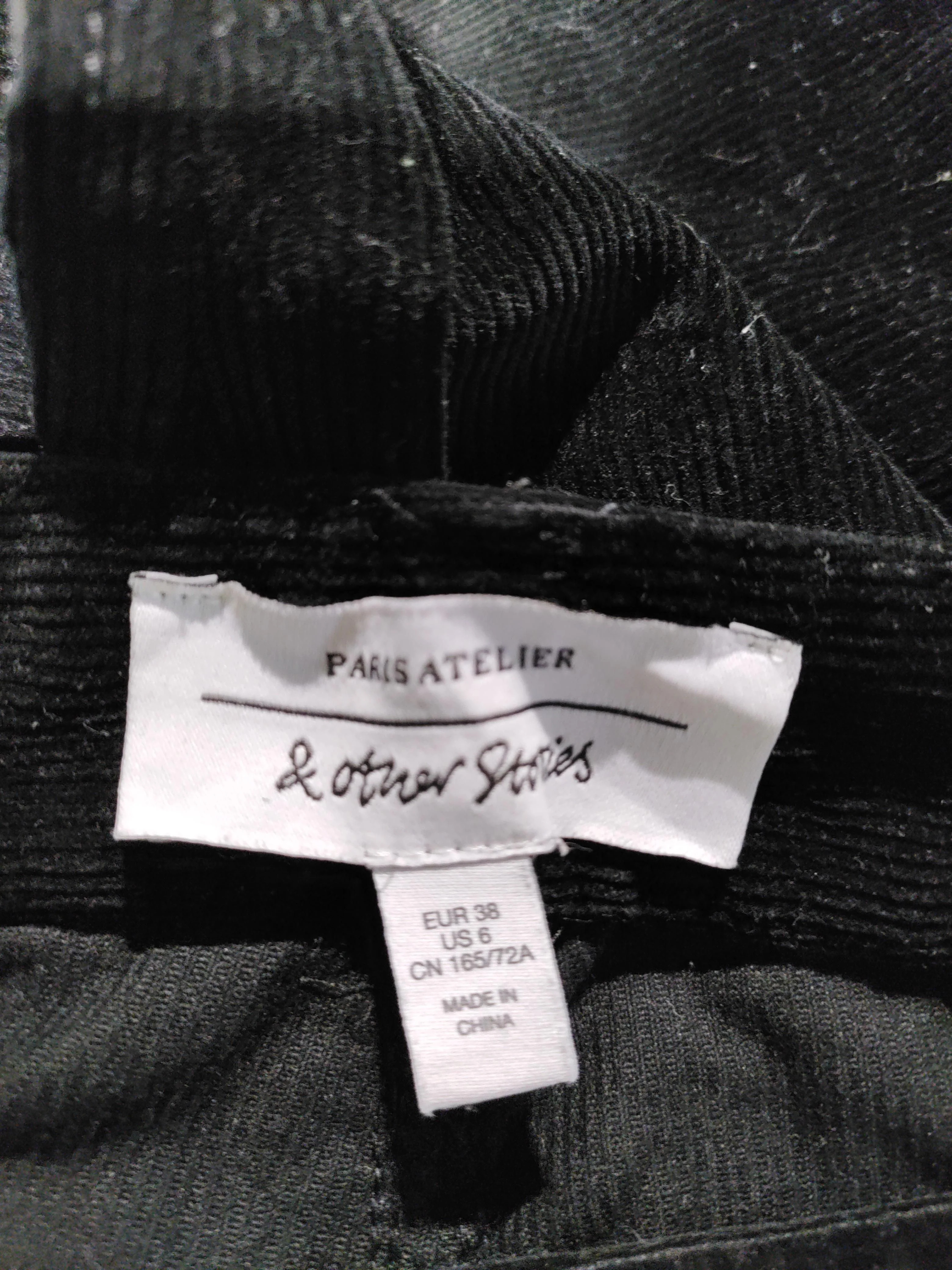 & Other Stories Women's Trousers UK 10 Black Cotton with Elastane Flared Chino - Image 5