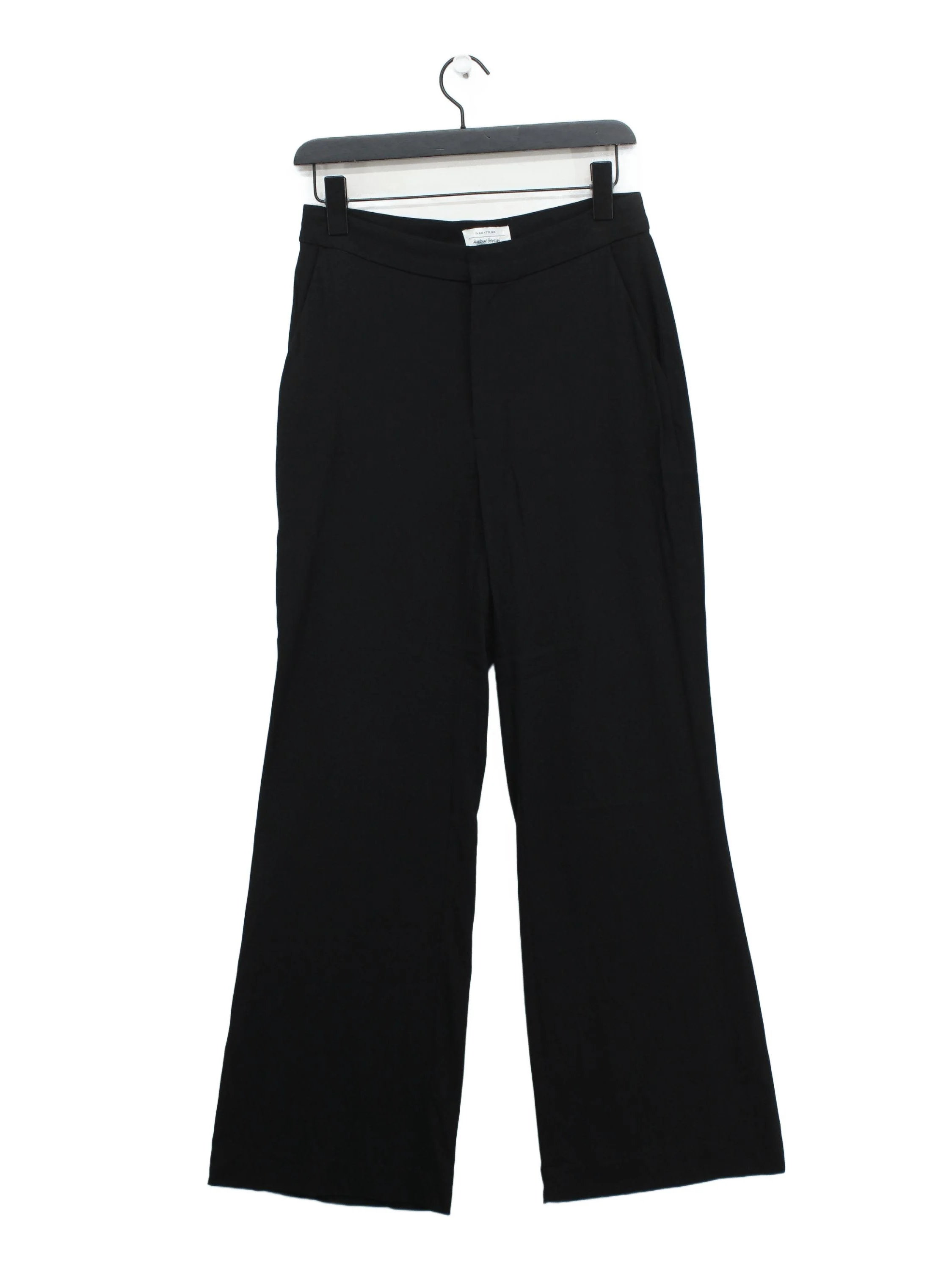 & Other Stories Women's Trousers UK 10 Black Viscose with Wool, Elastane Chino