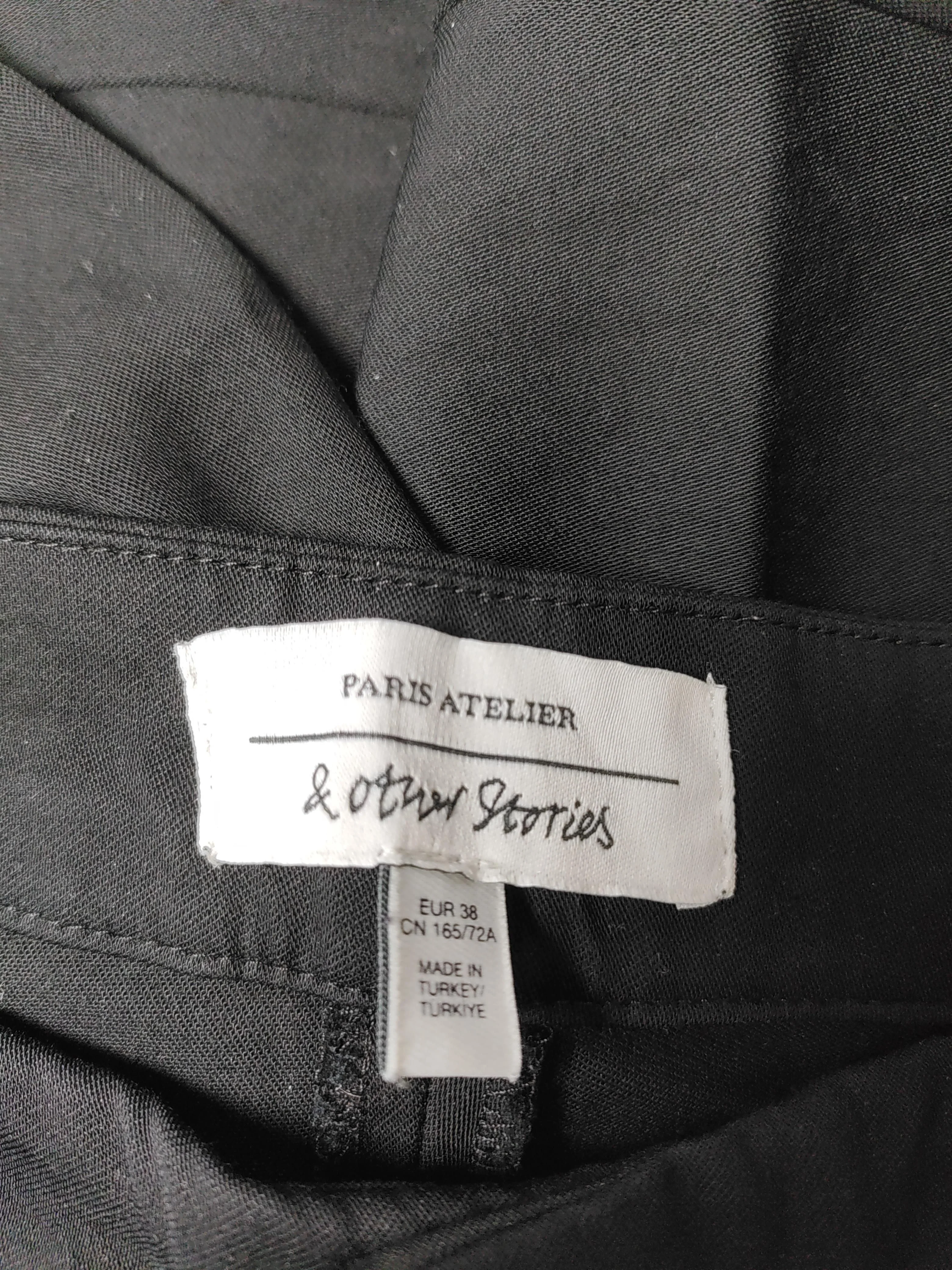 & Other Stories Women's Trousers UK 10 Black Viscose with Wool, Elastane Chino - Image 5