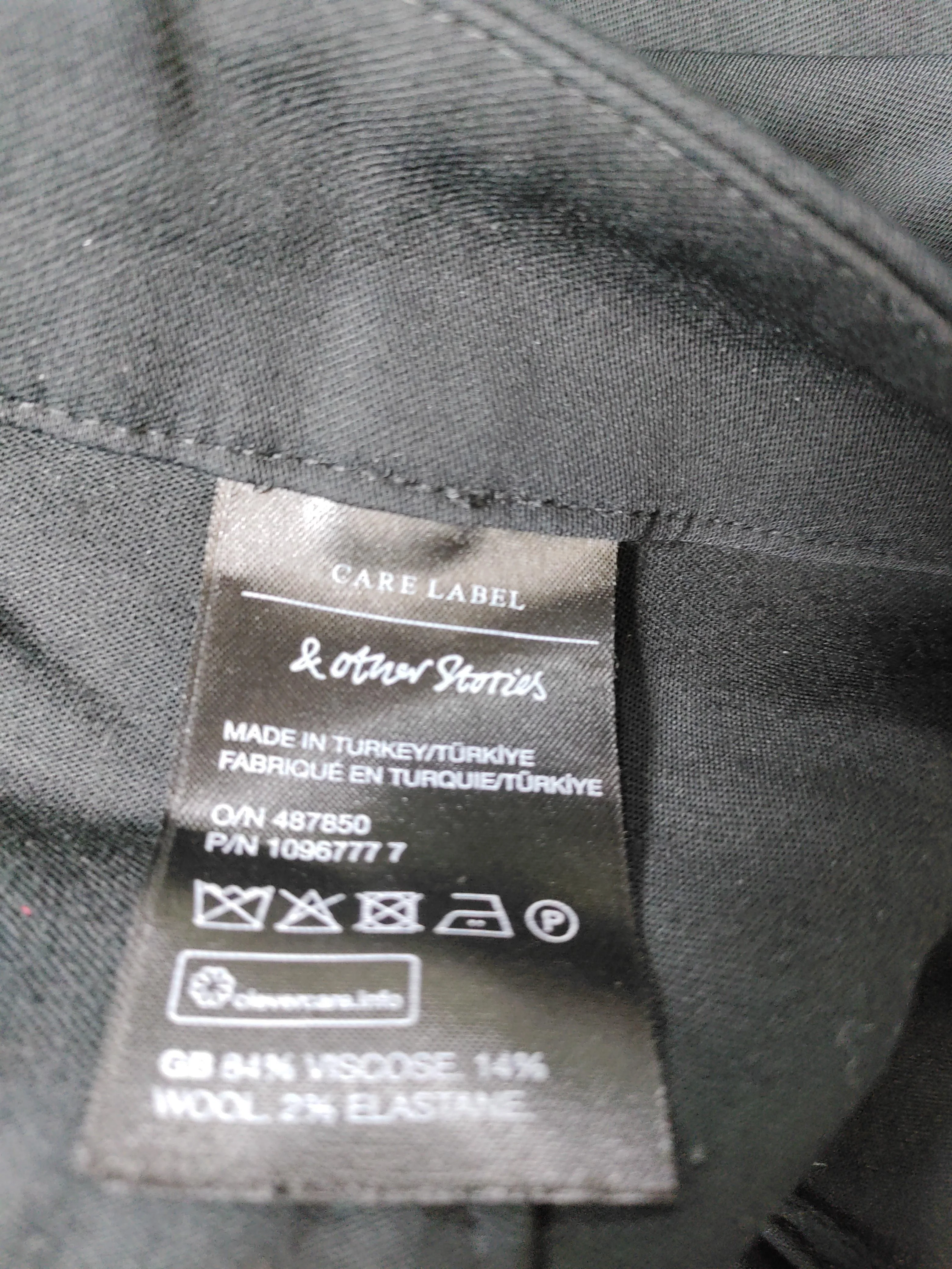 & Other Stories Women's Trousers UK 10 Black Viscose with Wool, Elastane Chino - Image 6