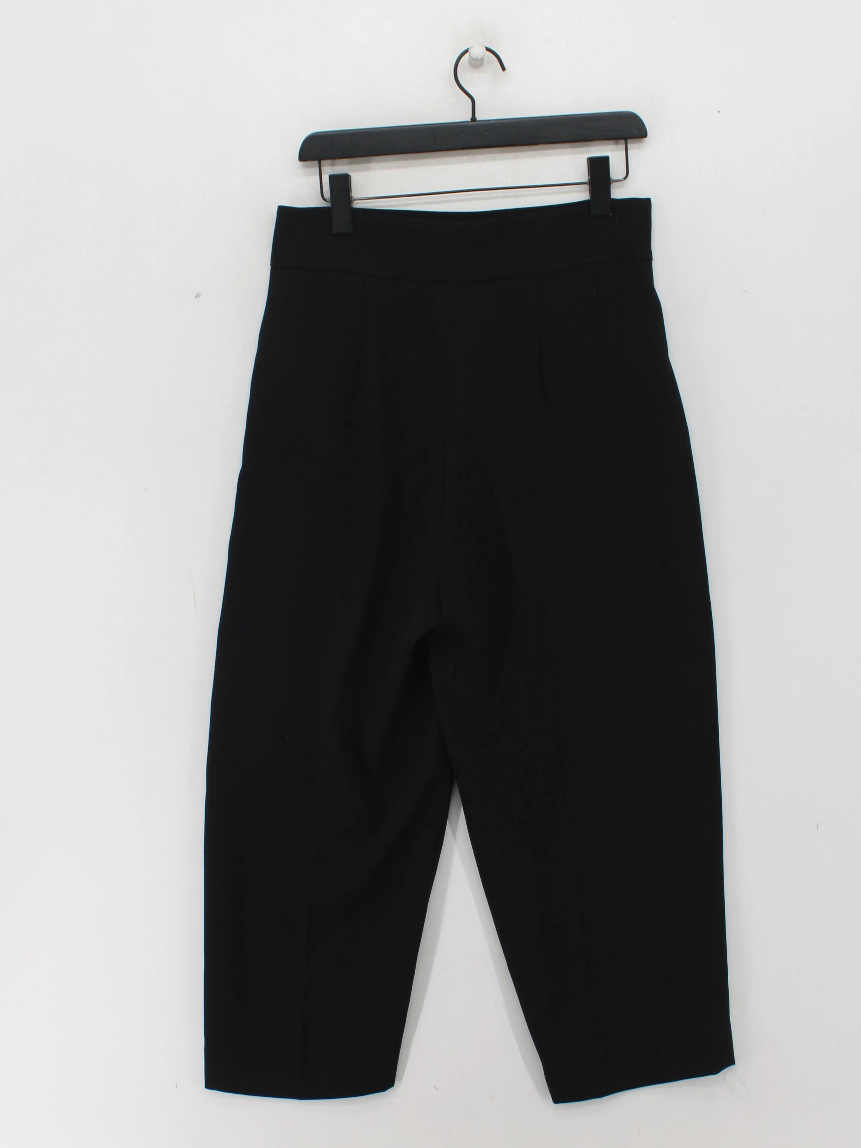 & Other Stories Women's Trousers UK 14 Black 100% Polyester Wide-Leg Cropped - Image 2