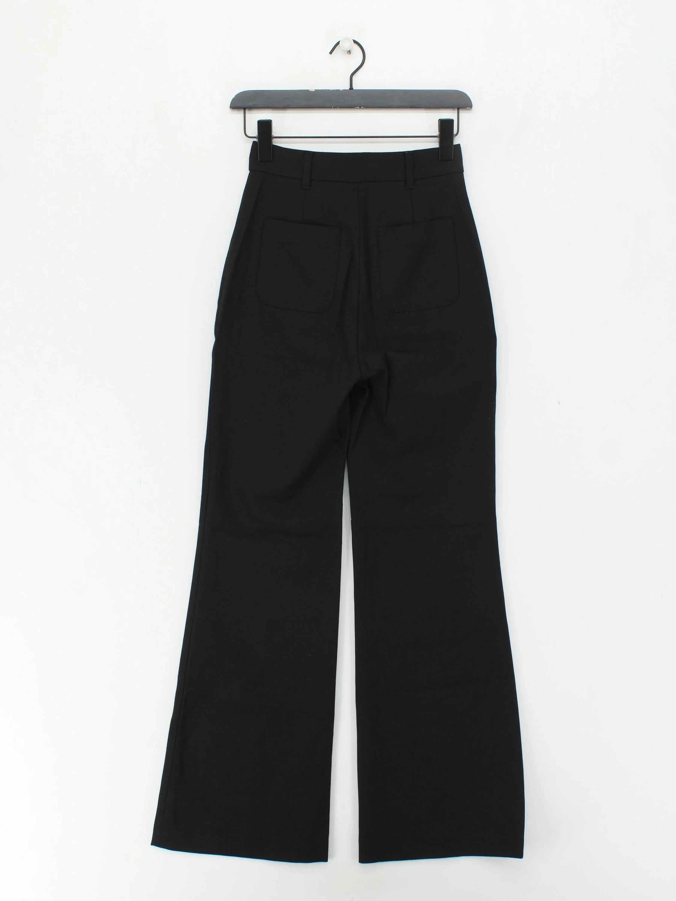 & Other Stories Women's Trousers UK 4 Black Polyester with Wool, Elastane Chino - Image 2