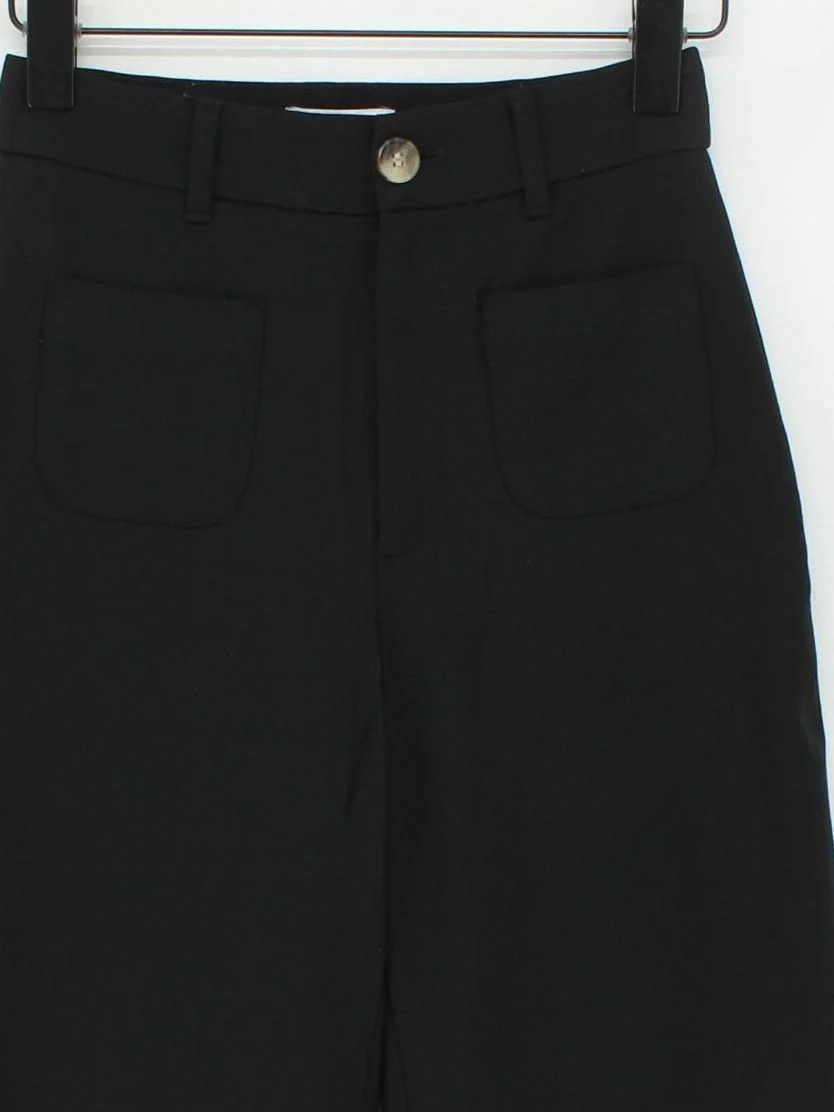& Other Stories Women's Trousers UK 4 Black Polyester with Wool, Elastane Chino - Image 3