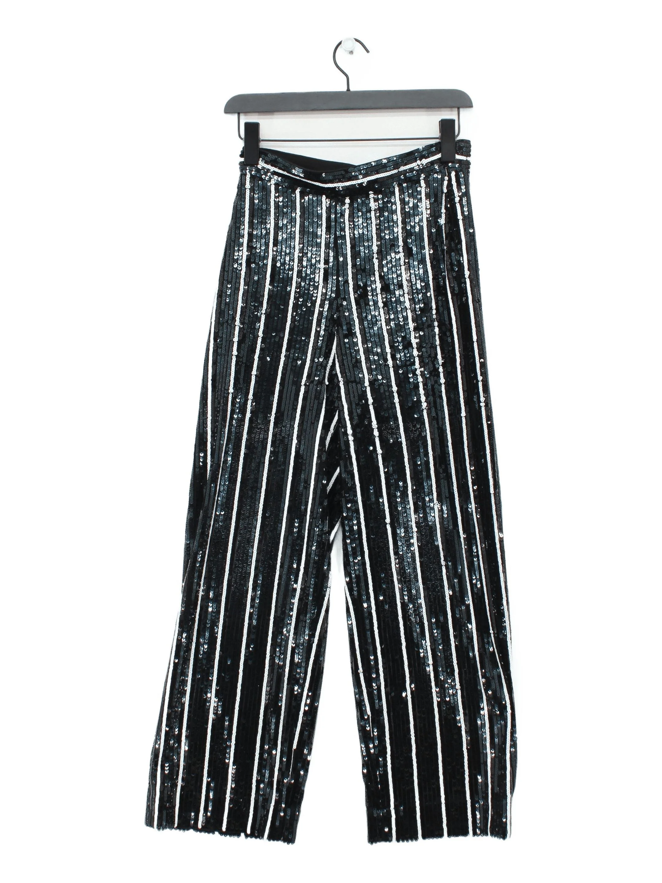 & Other Stories Women's Trousers UK 6 Black 100% Polyester Sweatpants