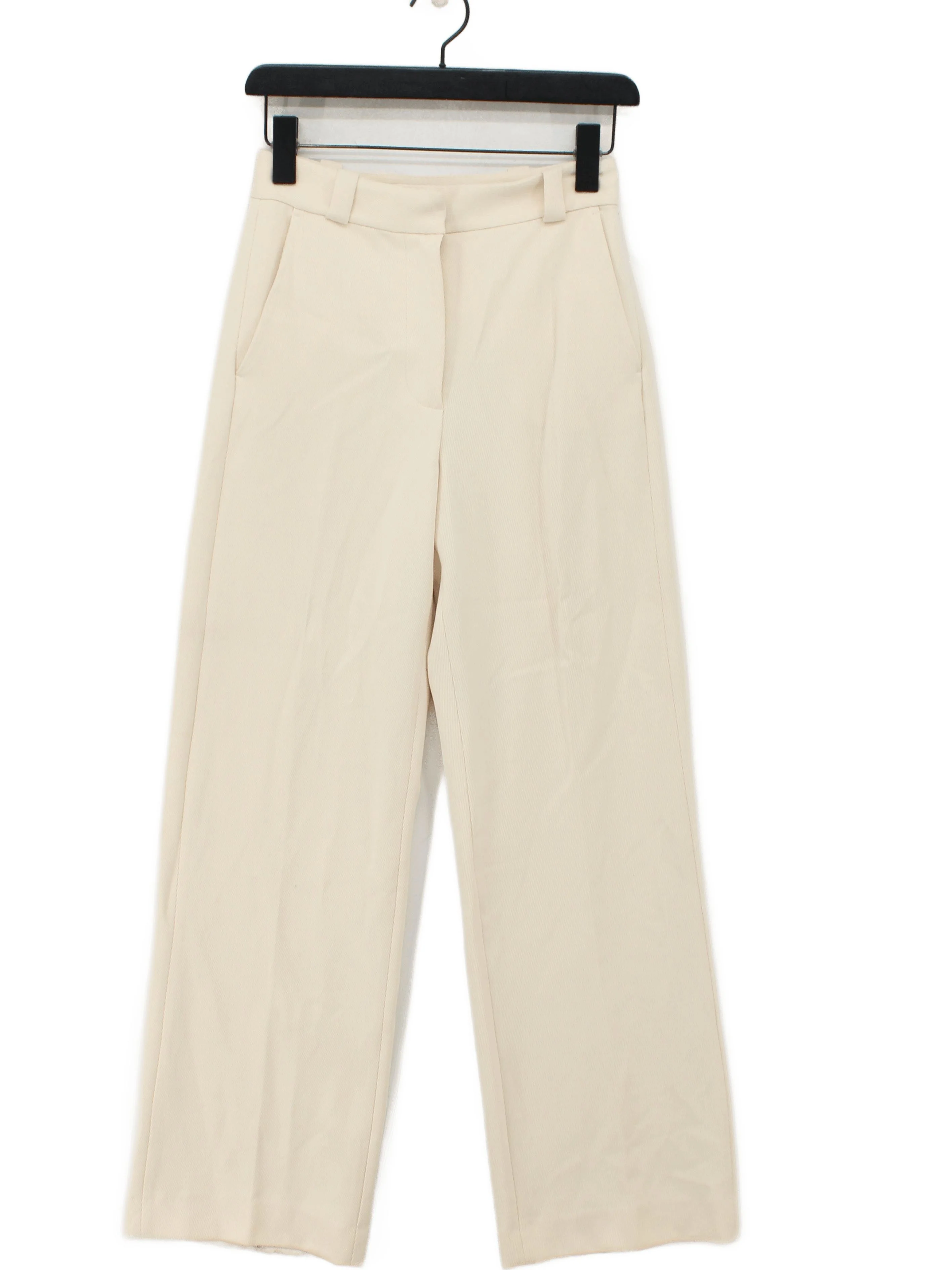 & Other Stories Women's Trousers UK 6 Cream Polyester