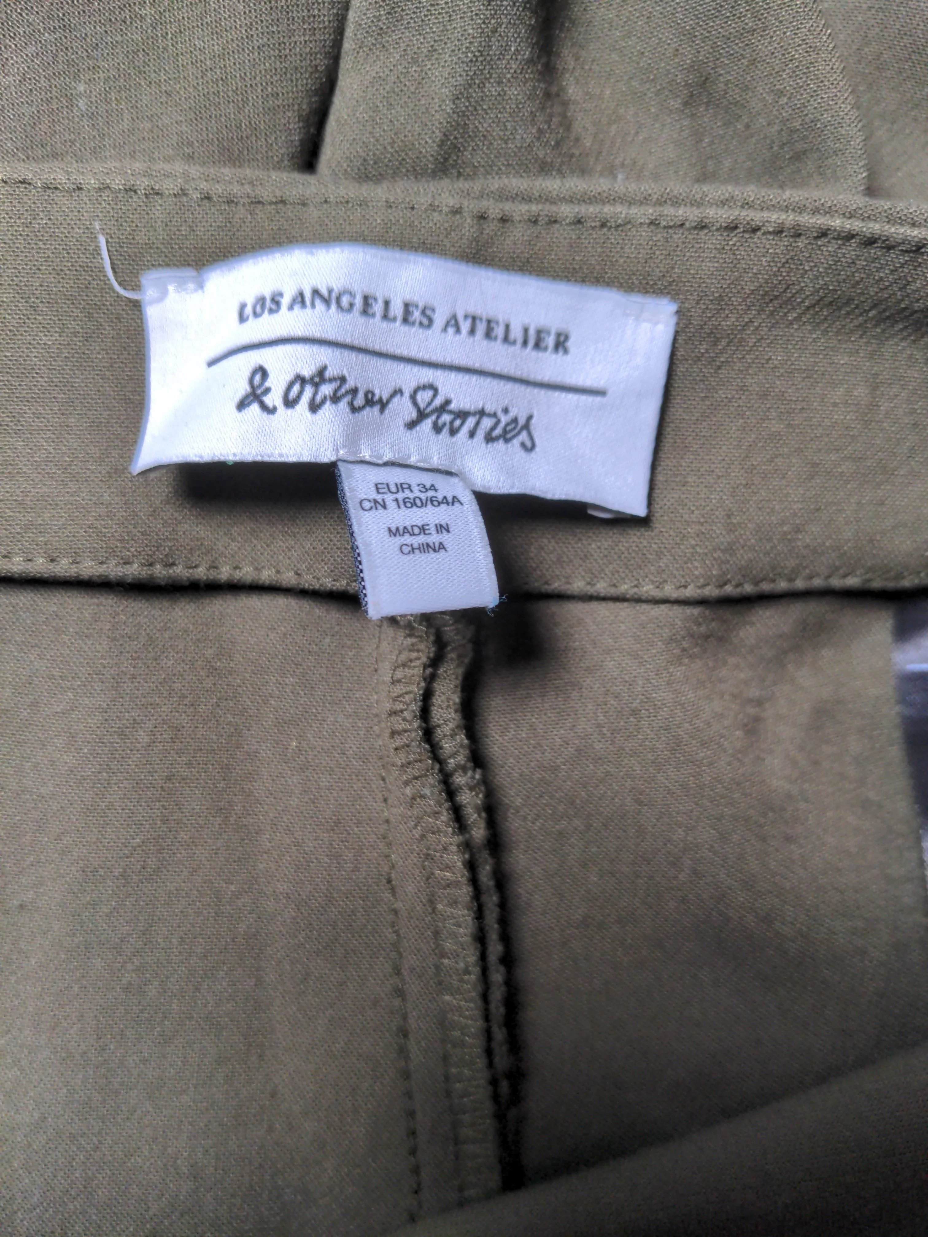 & Other Stories Women's Trousers UK 6 Green Polyester - Image 5