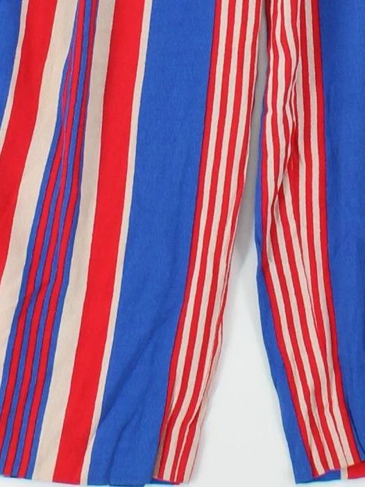 & Other Stories Women's Trousers UK 6 Multi Striped 100% Viscose Wide-Leg Chino - Image 4