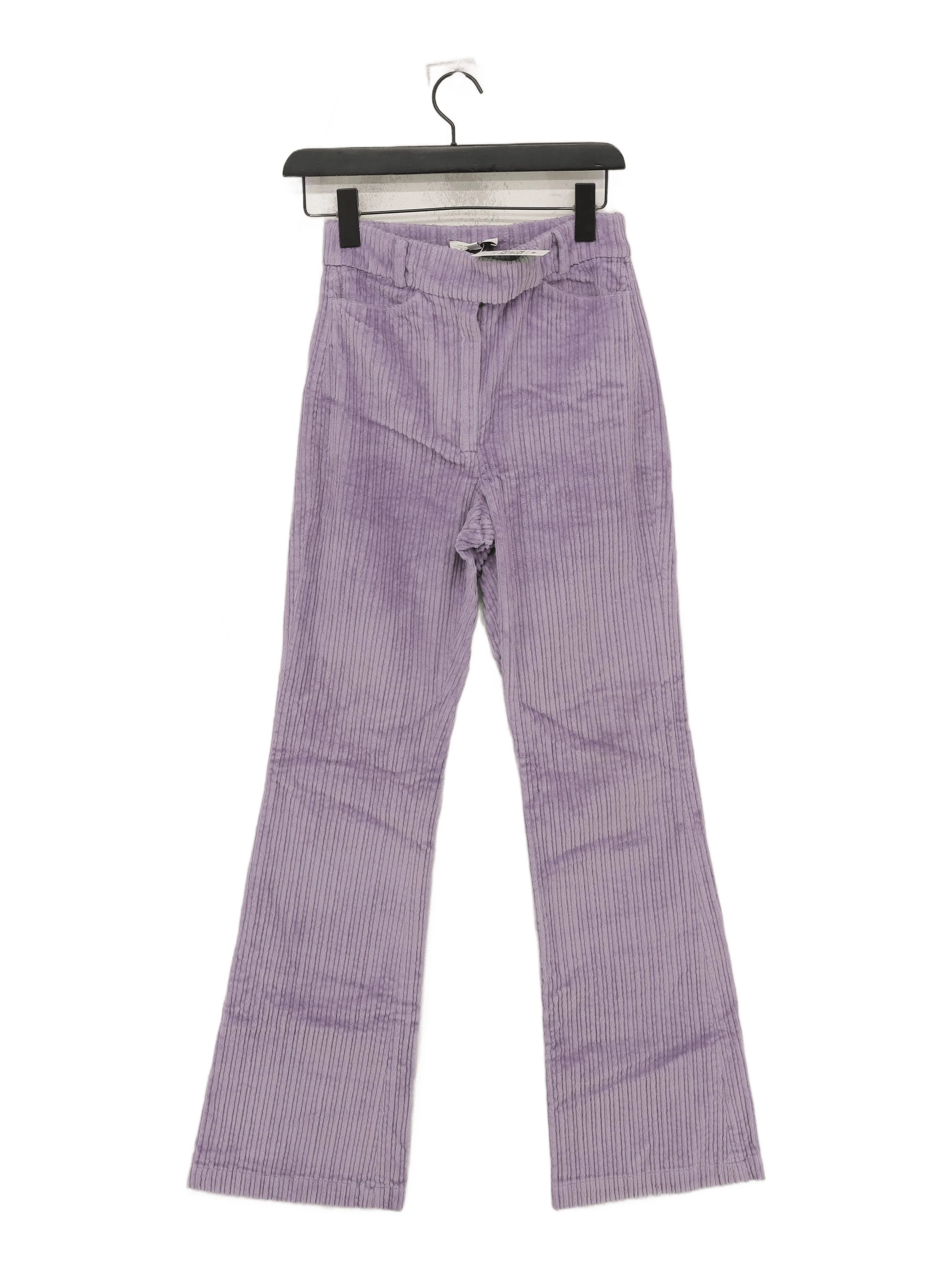 & Other Stories Women's Trousers UK 6 Purple Cotton with Elastane Flared Chino