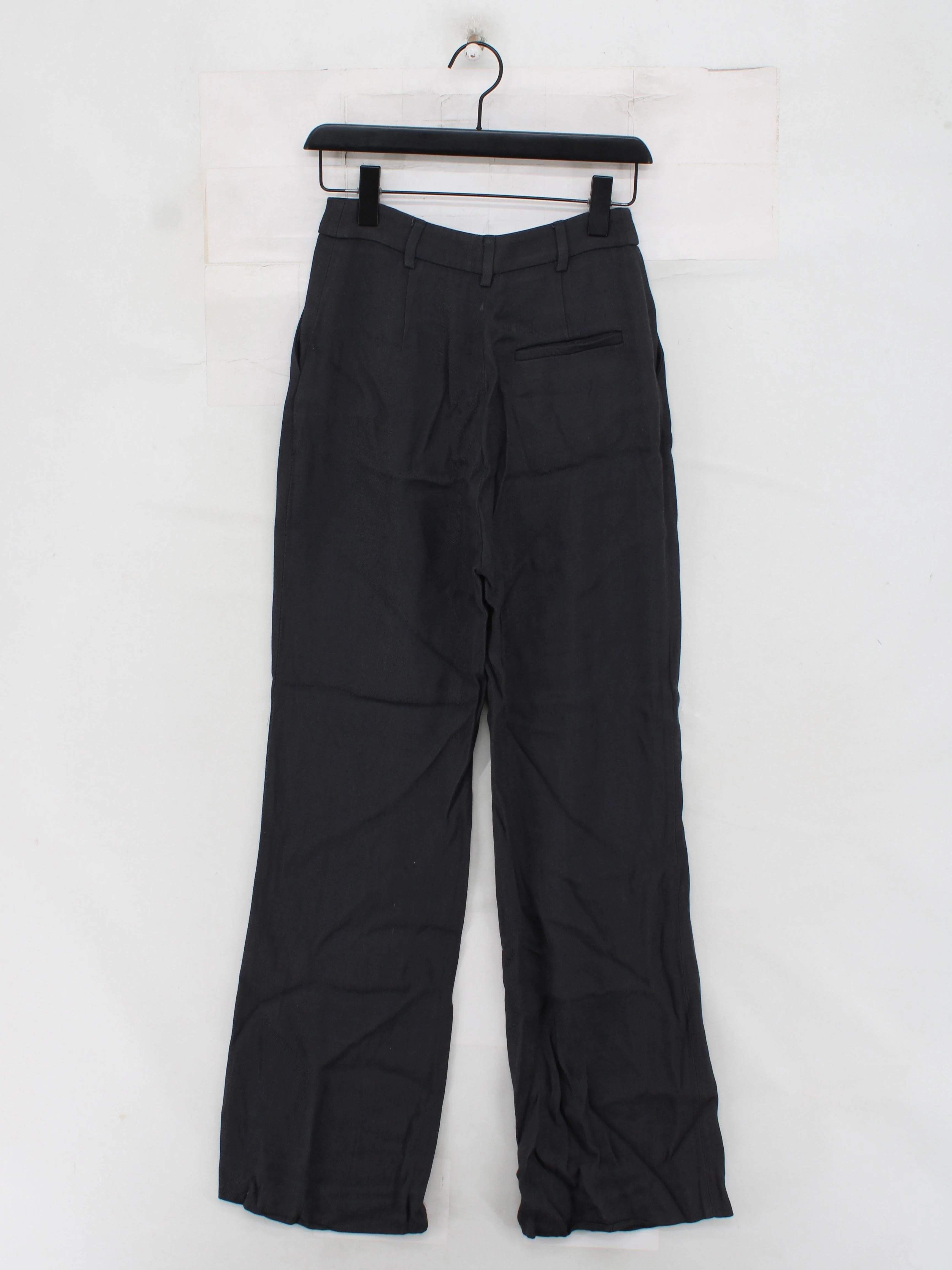 & Other Stories Women's Trousers UK 8 Black 100% Viscose Straight Chino - Image 2