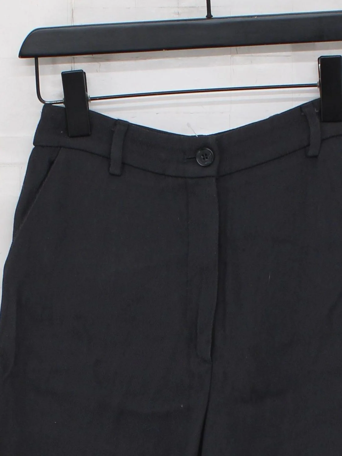 & Other Stories Women's Trousers UK 8 Black 100% Viscose Straight Chino - Image 3