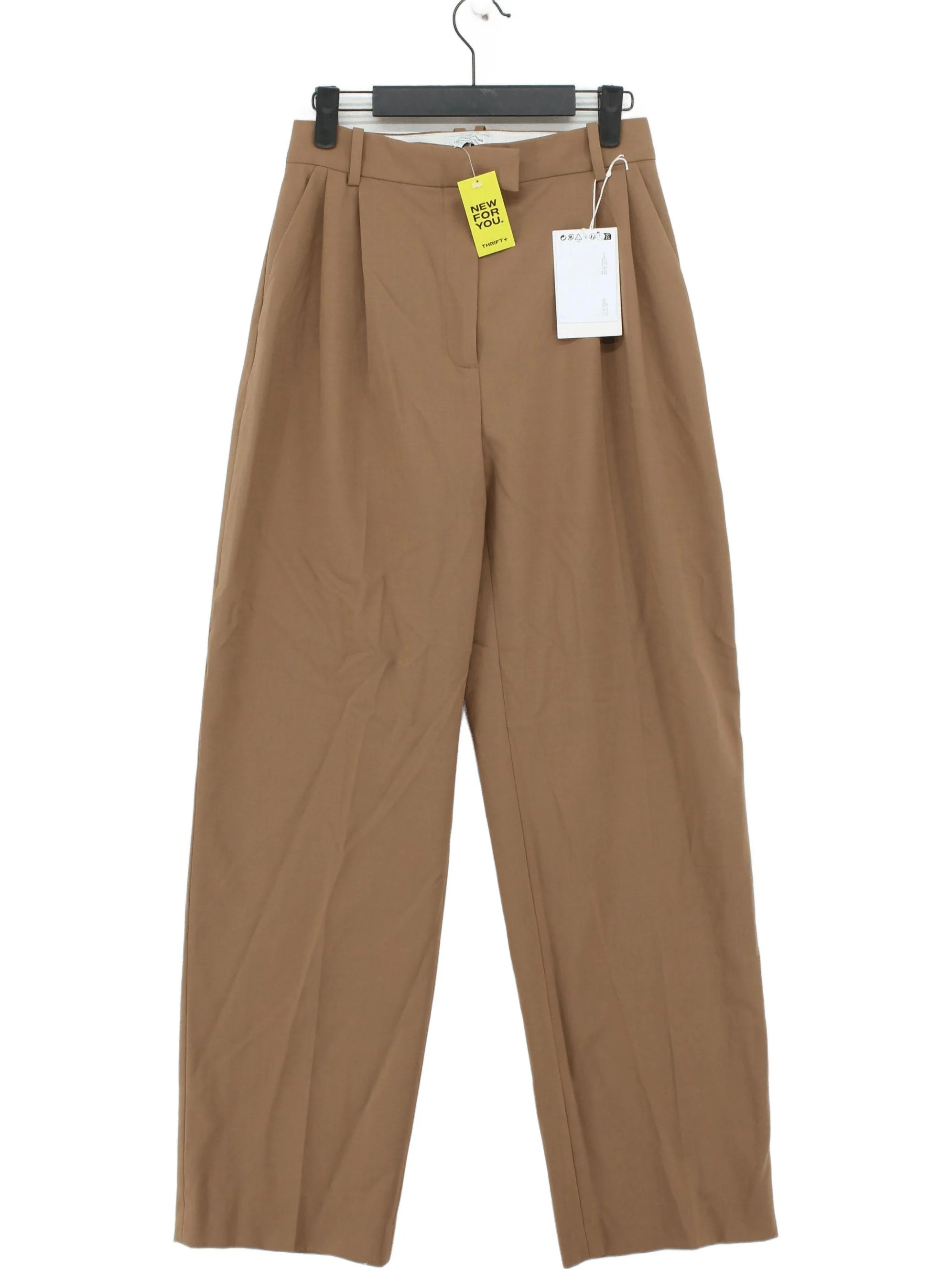 & Other Stories Women's Trousers UK 8 Brown Polyester with Wool, Elastane Chino