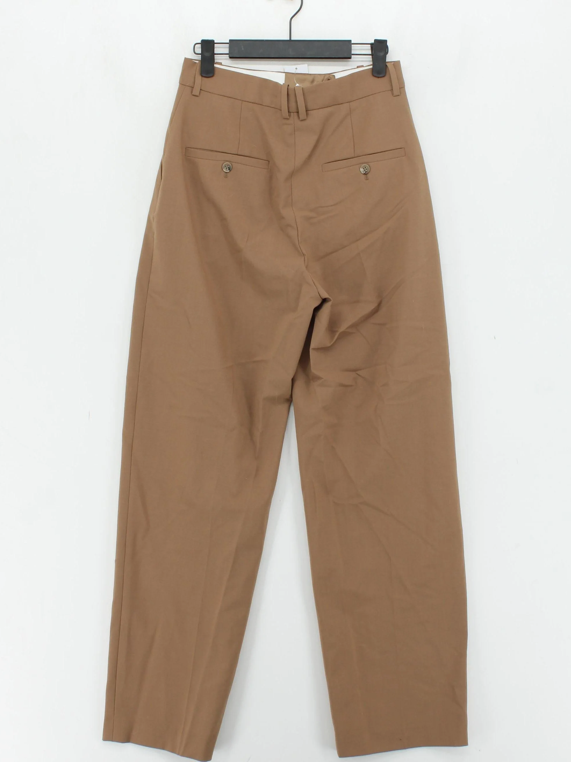 & Other Stories Women's Trousers UK 8 Brown Polyester with Wool, Elastane Chino - Image 2