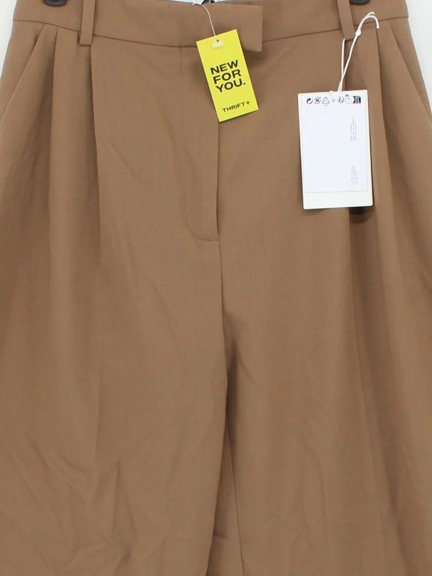& Other Stories Women's Trousers UK 8 Brown Polyester with Wool, Elastane Chino - Image 3