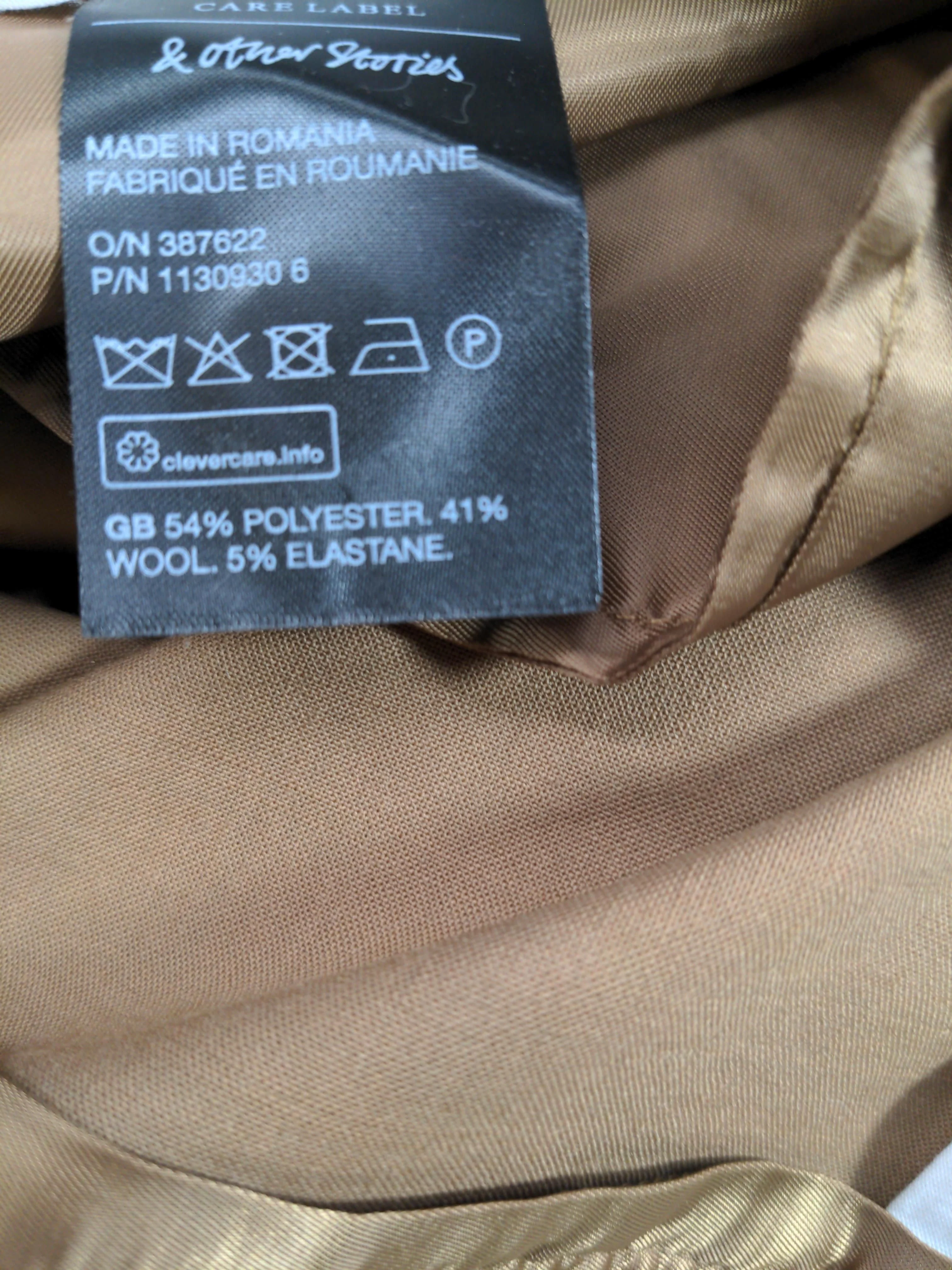 & Other Stories Women's Trousers UK 8 Brown Polyester with Wool, Elastane Chino - Image 6
