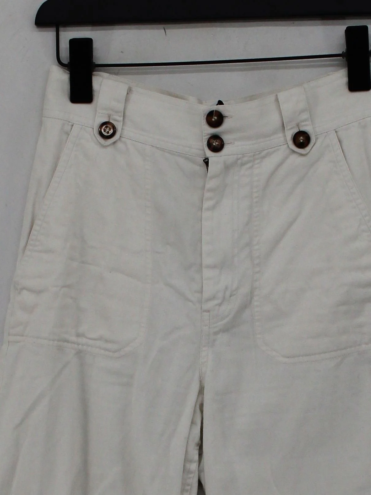 & Other Stories Women's Trousers UK 8 White 100% Cotton Wide-Leg Chino - Image 3